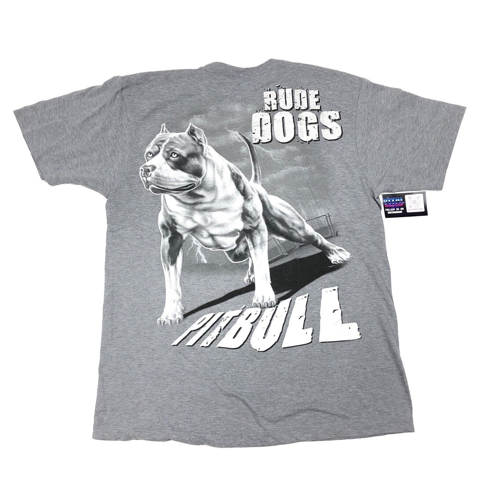 Big Dogs Rude Dogs Pitbull Y2K Graphic Tee T Shirt Gray Size XL Size US XL / EU 56 / 4 - 4 Thumbnail