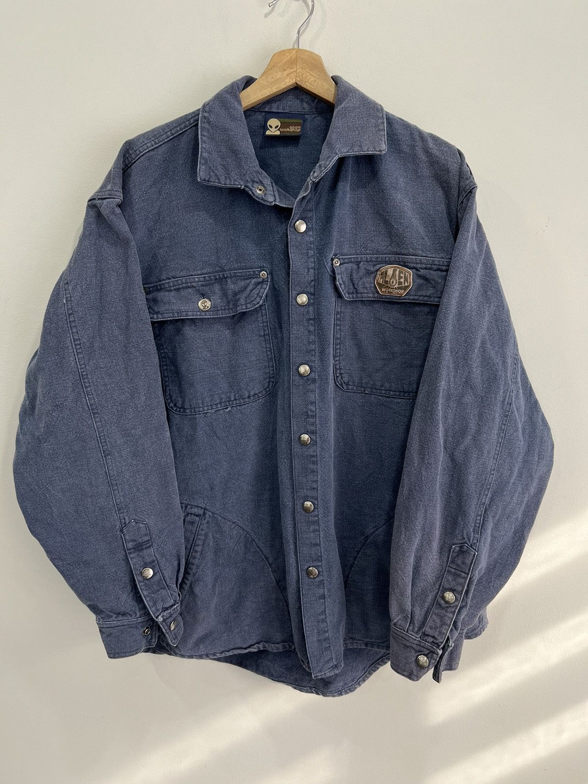 Vintage Alien Workshop Denim Jacket Workwear Shirt Skate
