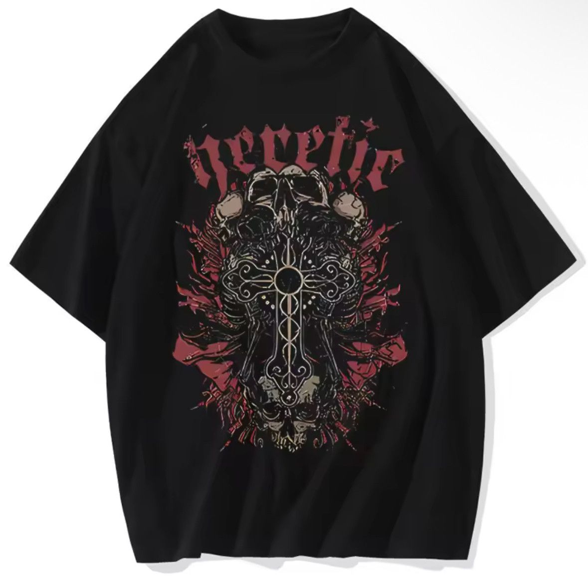 Japanese Brand Y2K Streetwear Horror Skull Black T-Shirt Punk Graphic Tees Size US L / EU 52-54 / 3 - 1 Thumbnail