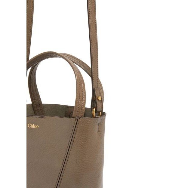 Chloe Chloe Small Spin Flannel Gray Grained Leather Tote Handbag N Size ONE SIZE - 5 Thumbnail