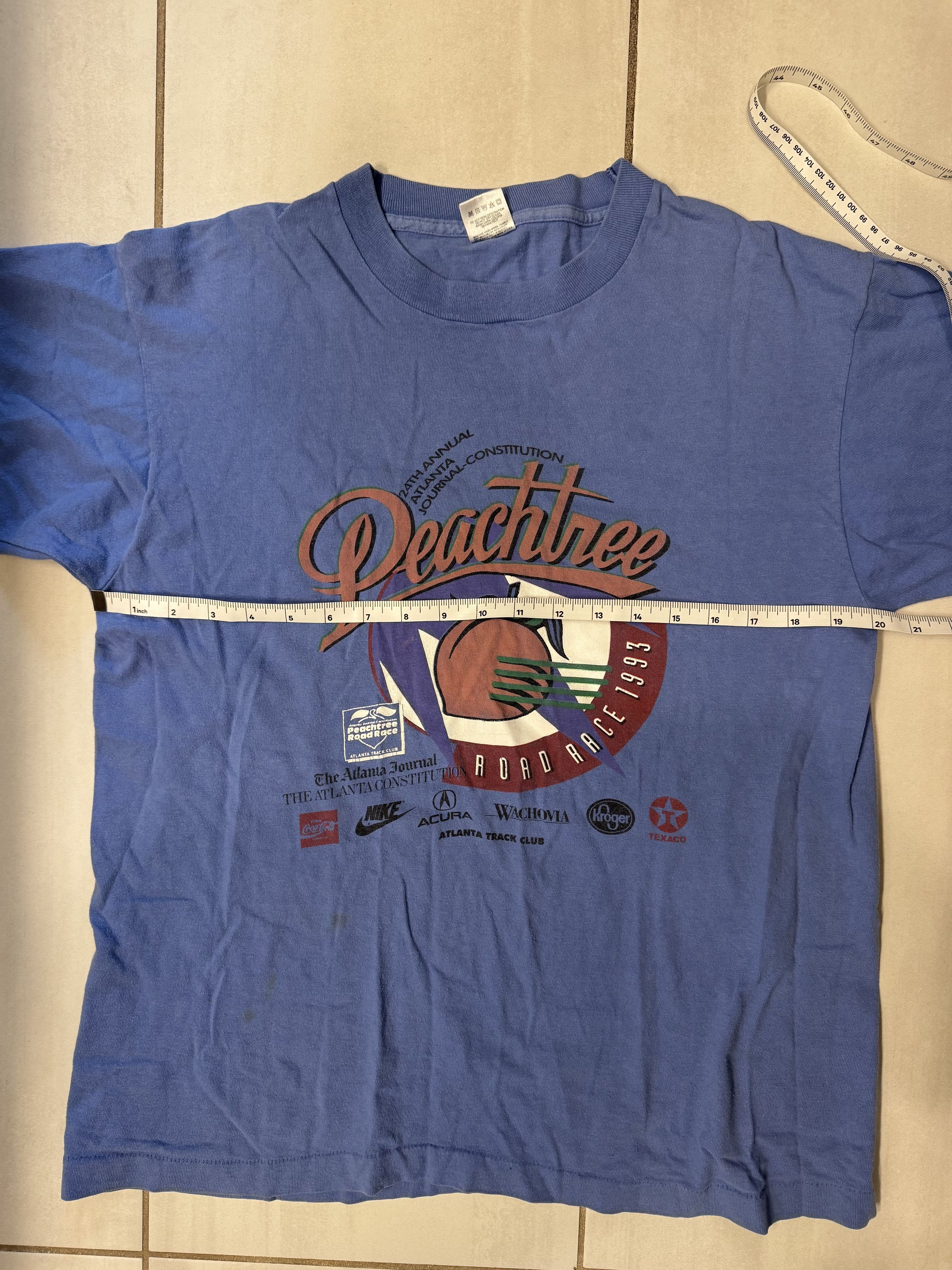 Fruit Of The Loom Vintage 1993 Atlanta Peachtree Road Race T-Shirt Size US L / EU 52-54 / 3 - 3 Thumbnail
