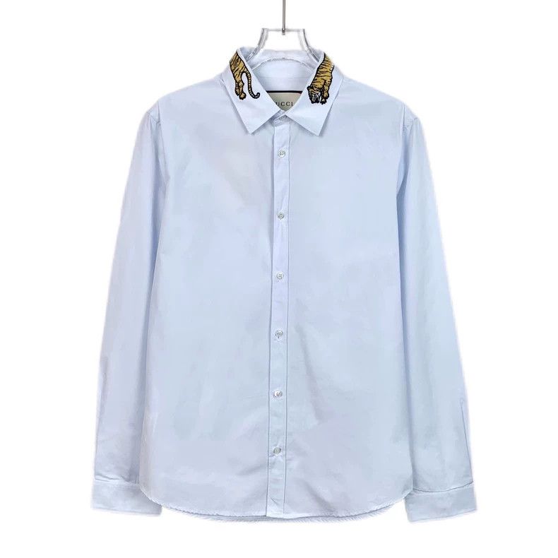 Gucci Gucci Size 38 Light blue lapel tiger embroidery cotton long Size US XS / EU 42 / 0 - 1 Thumbnail