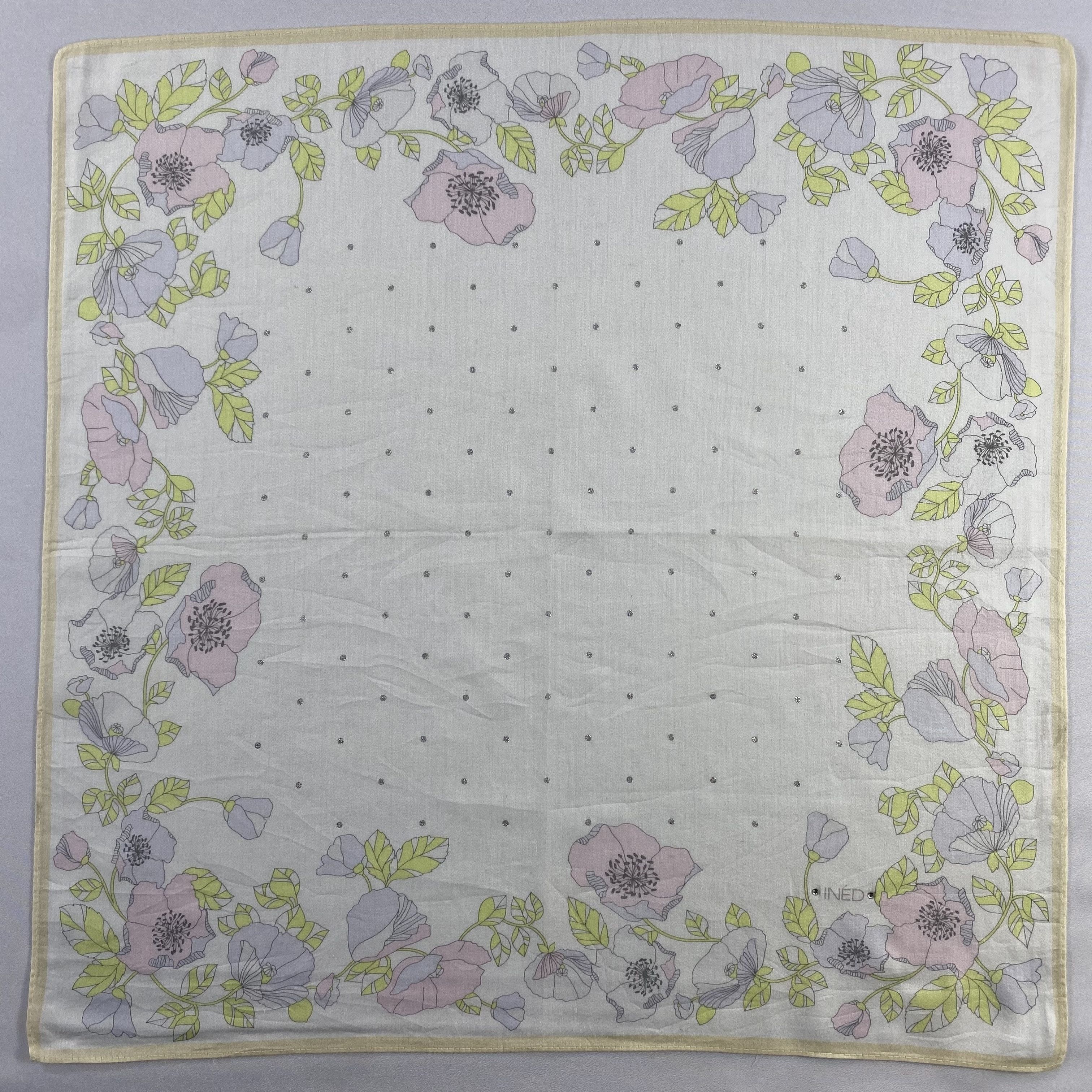 Vintage Ined Neckerchief / Bandana / Handkerchief-P524 Size ONE SIZE - 1 Thumbnail