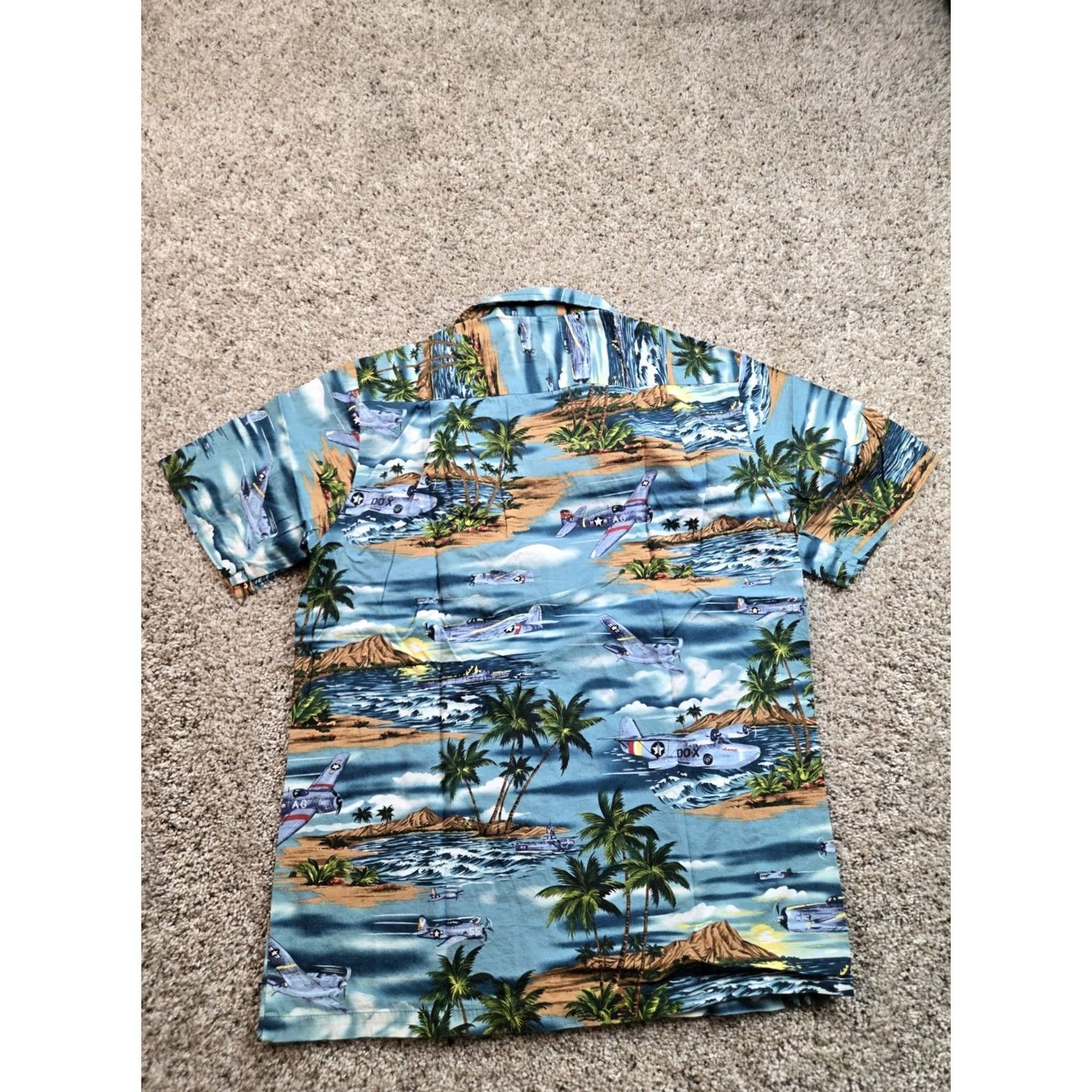 Vintage VINTAGE RJC Hawaiian Shirt Small Mens Blue Pearl Harbor Planes Button Up Size US S / EU 44-46 / 1 - 5 Thumbnail