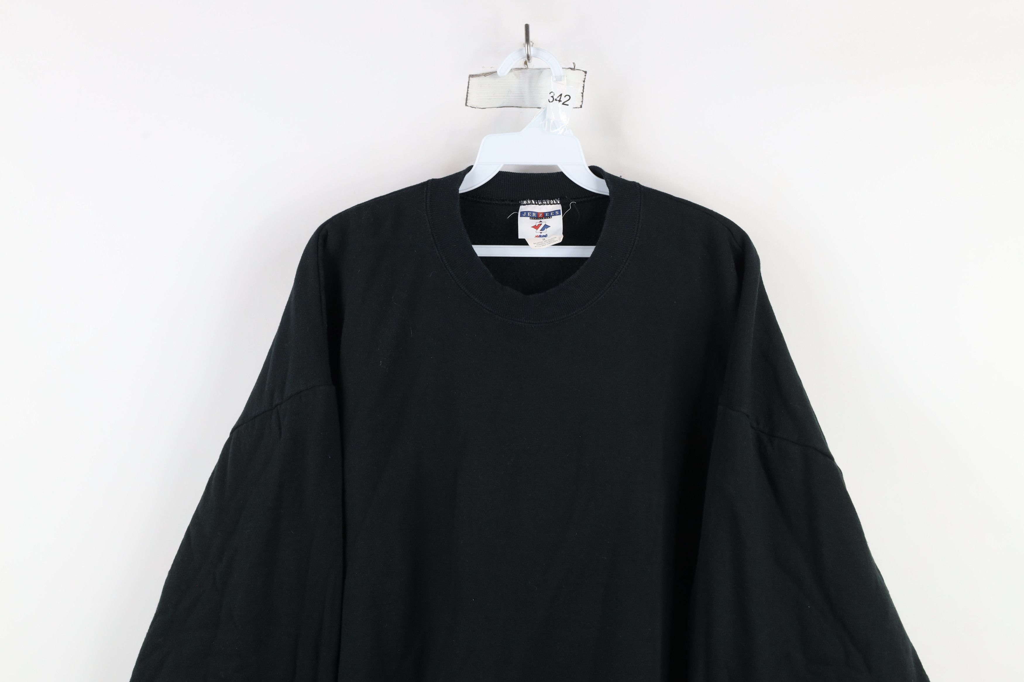 Vintage Vintage 90s Streetwear Blank Heavy Crewneck Sweatshirt Black Size US XXL / EU 58 / 5 - 2 Thumbnail