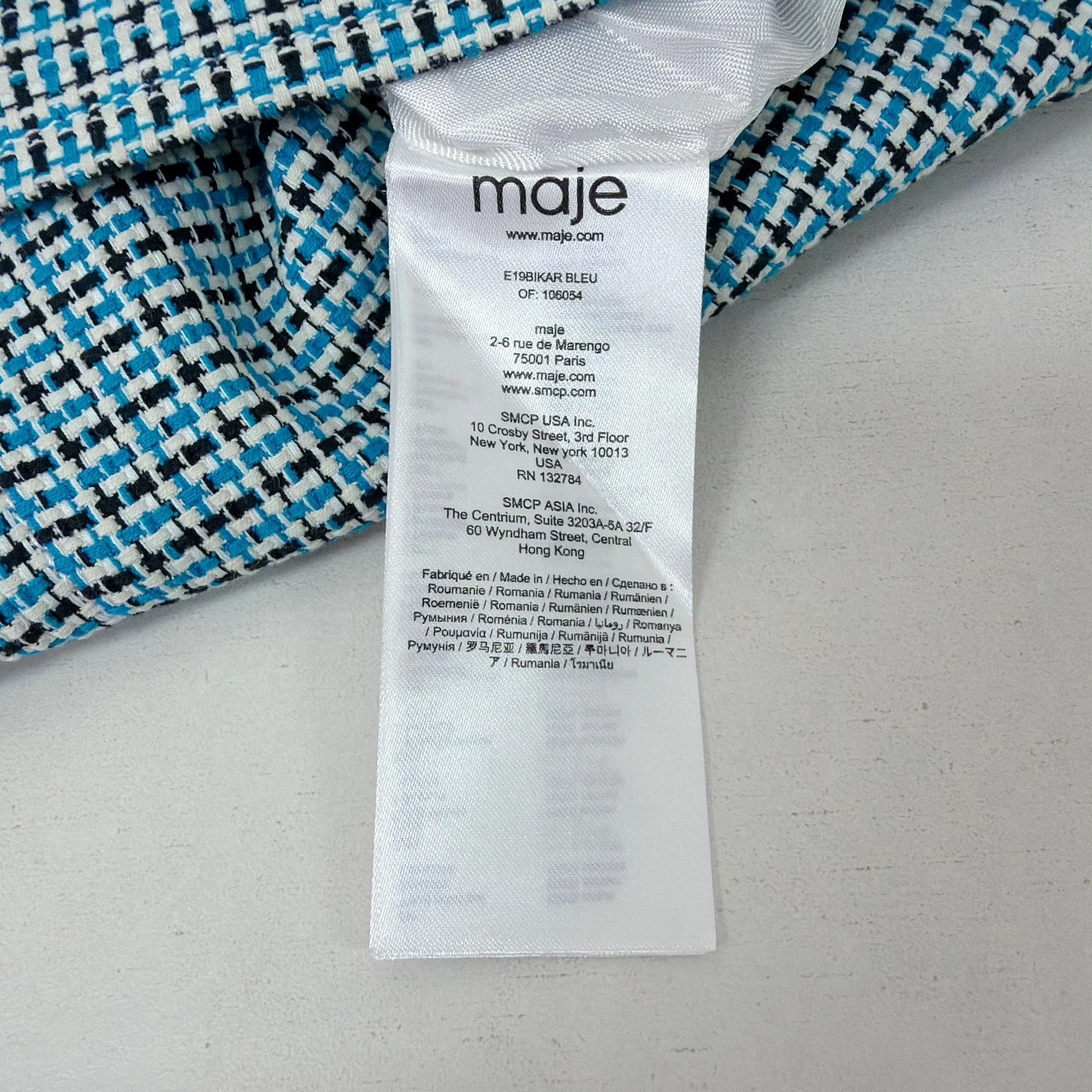 Maje Maje Blue Checkered Jacket Size 36 Size XS / US 0-2 / IT 36-38 - 8 Thumbnail