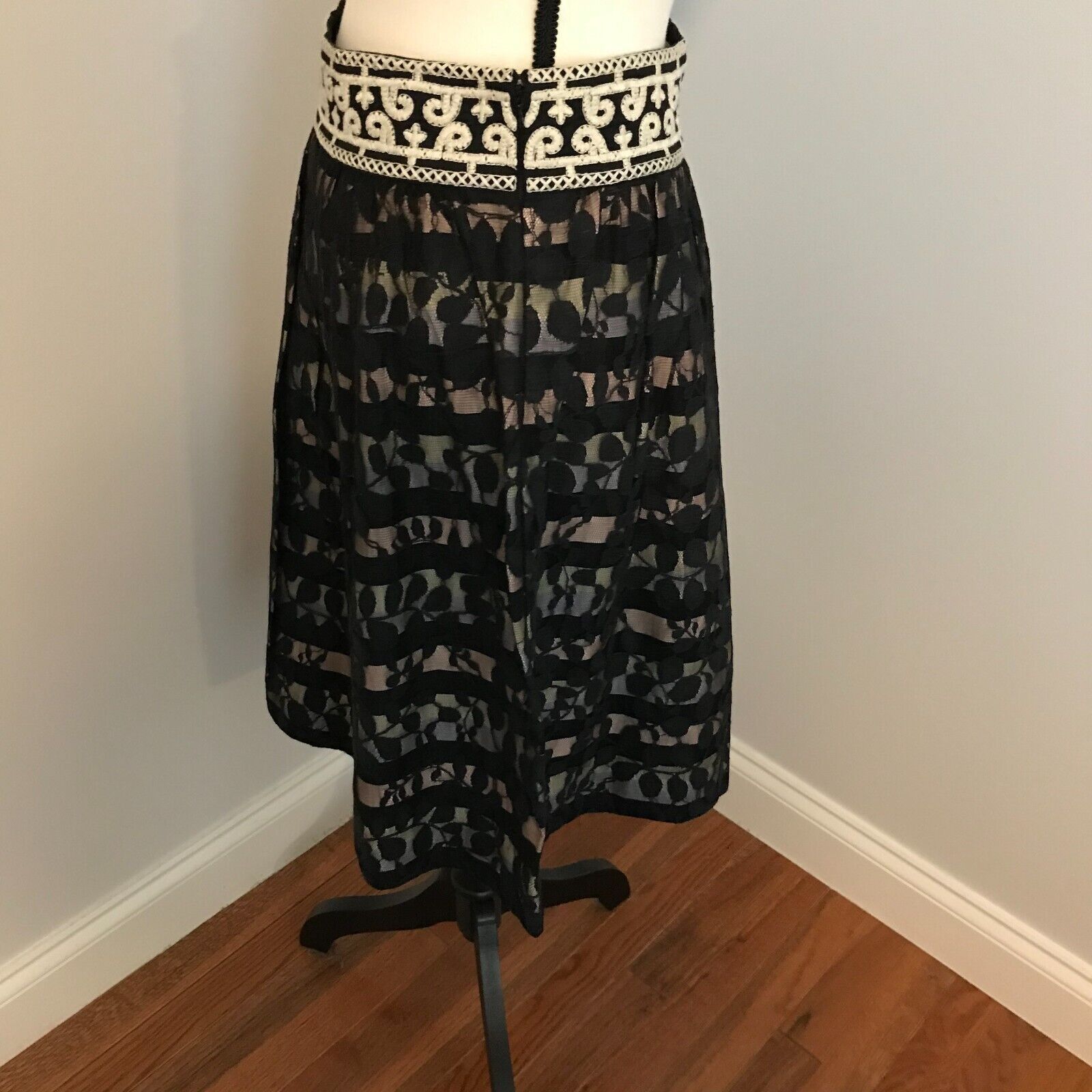 Anthropologie Anthropologie Floreat Charente Striped Lace A-Line Skirt Size 28" / US 6 / IT 42 - 3 Thumbnail