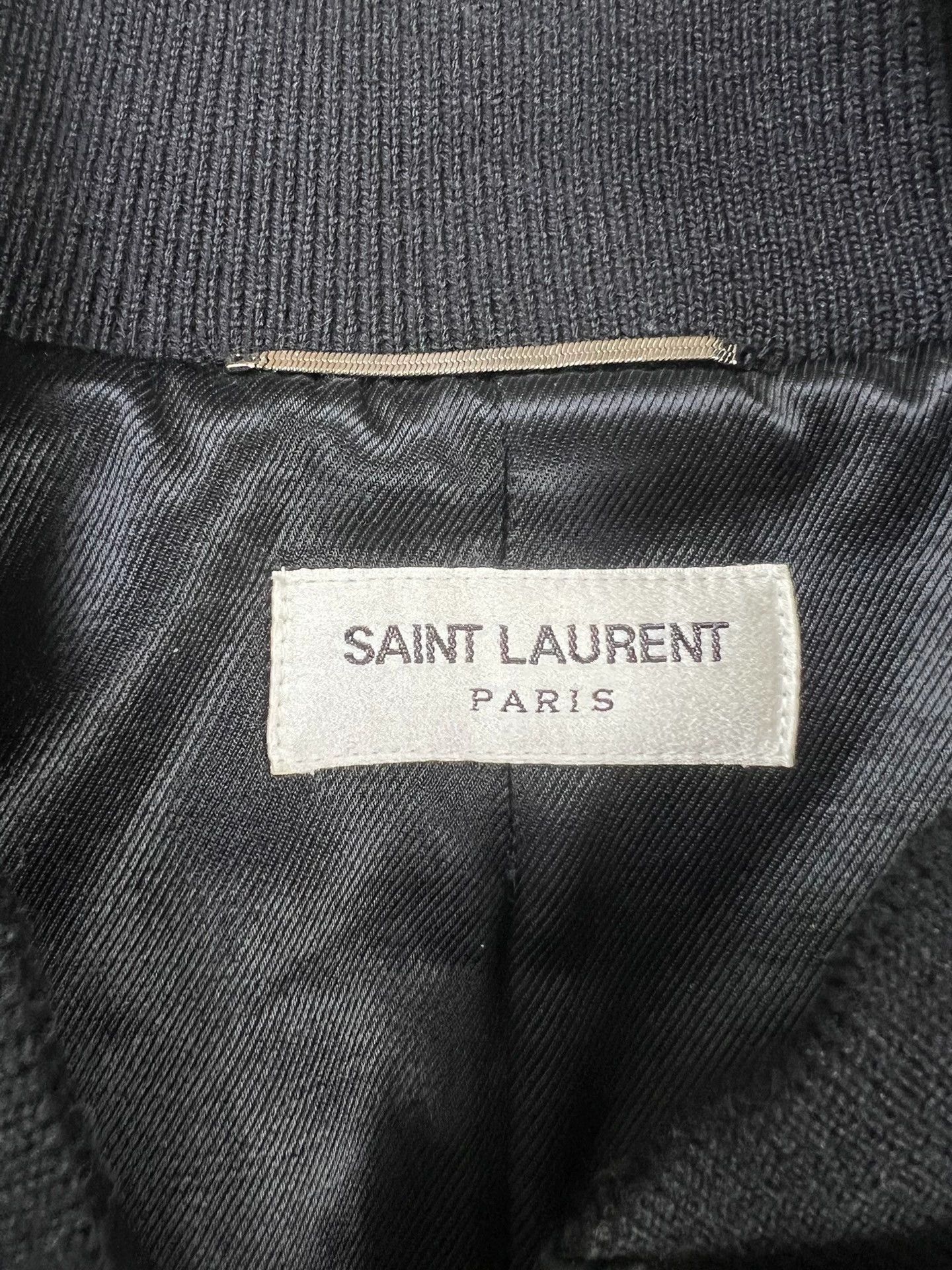 Saint Laurent Paris Saint Laurent 21FW Black 3D Knit Leather-Embossed Bomber 52 Size US L / EU 52-54 / 3 - 3 Thumbnail