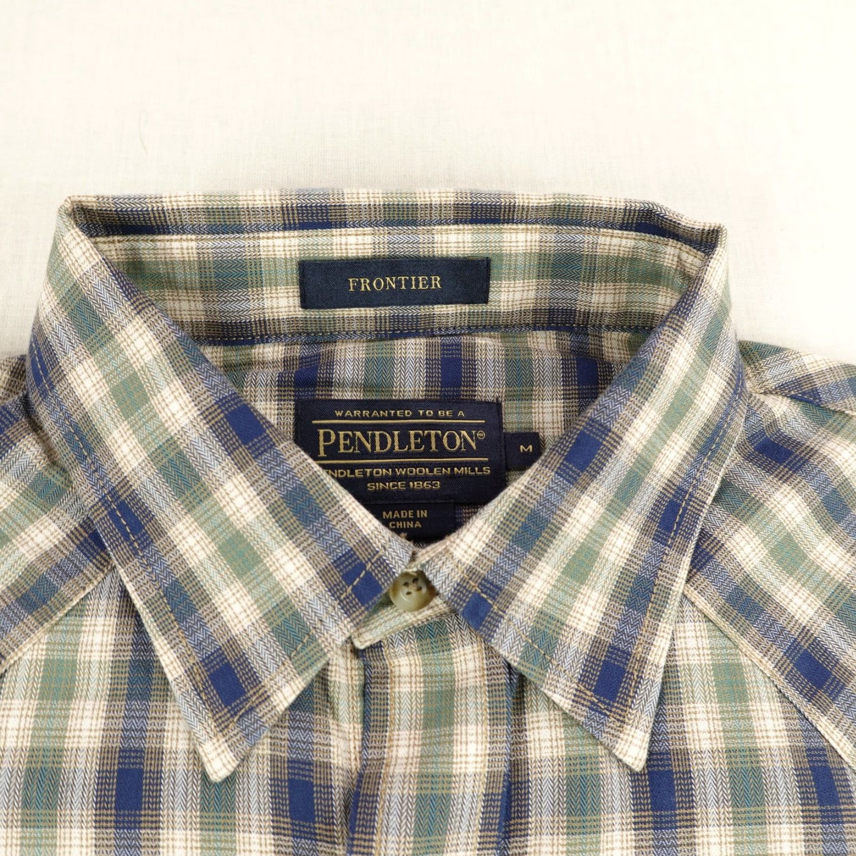 Pendleton Pendleton Shirt Mens M Blue Plaid Frontier Western Pearl Snap Pocket Size US M / EU 48-50 / 2 - 2 Thumbnail