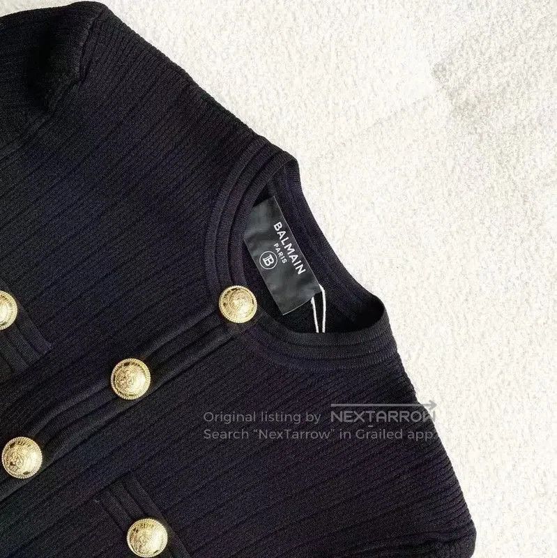 Balmain Balmain Black Cardigan with Gold Buttons . Size XXS / US 00 / IT 34 - 3 Thumbnail