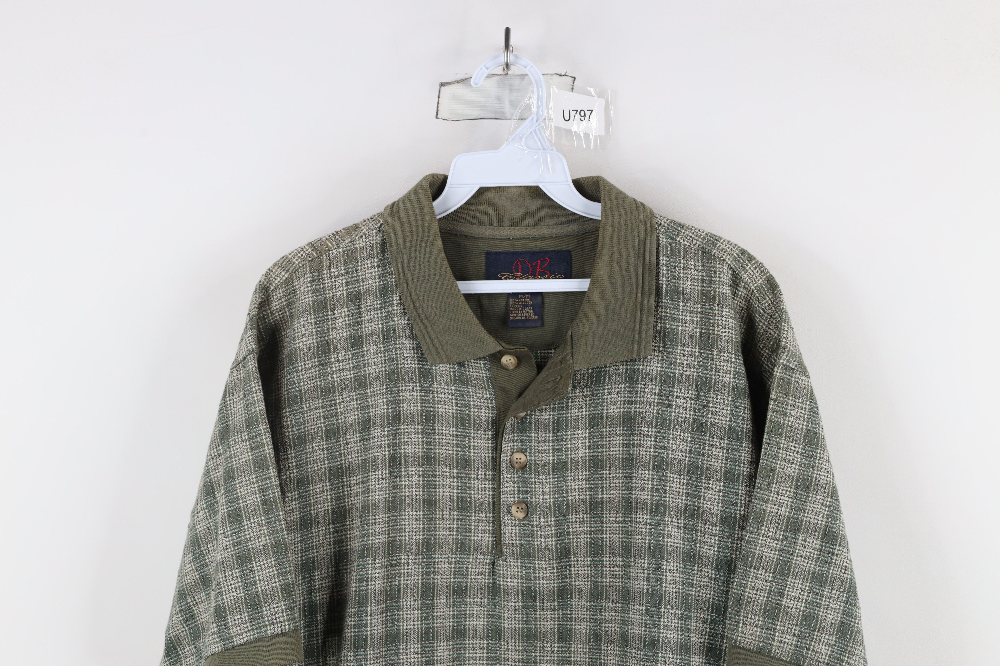 Vintage Vintage 90s Streetwear Fit Weave Collared Polo Shirt Plaid Size US M / EU 48-50 / 2 - 2 Thumbnail