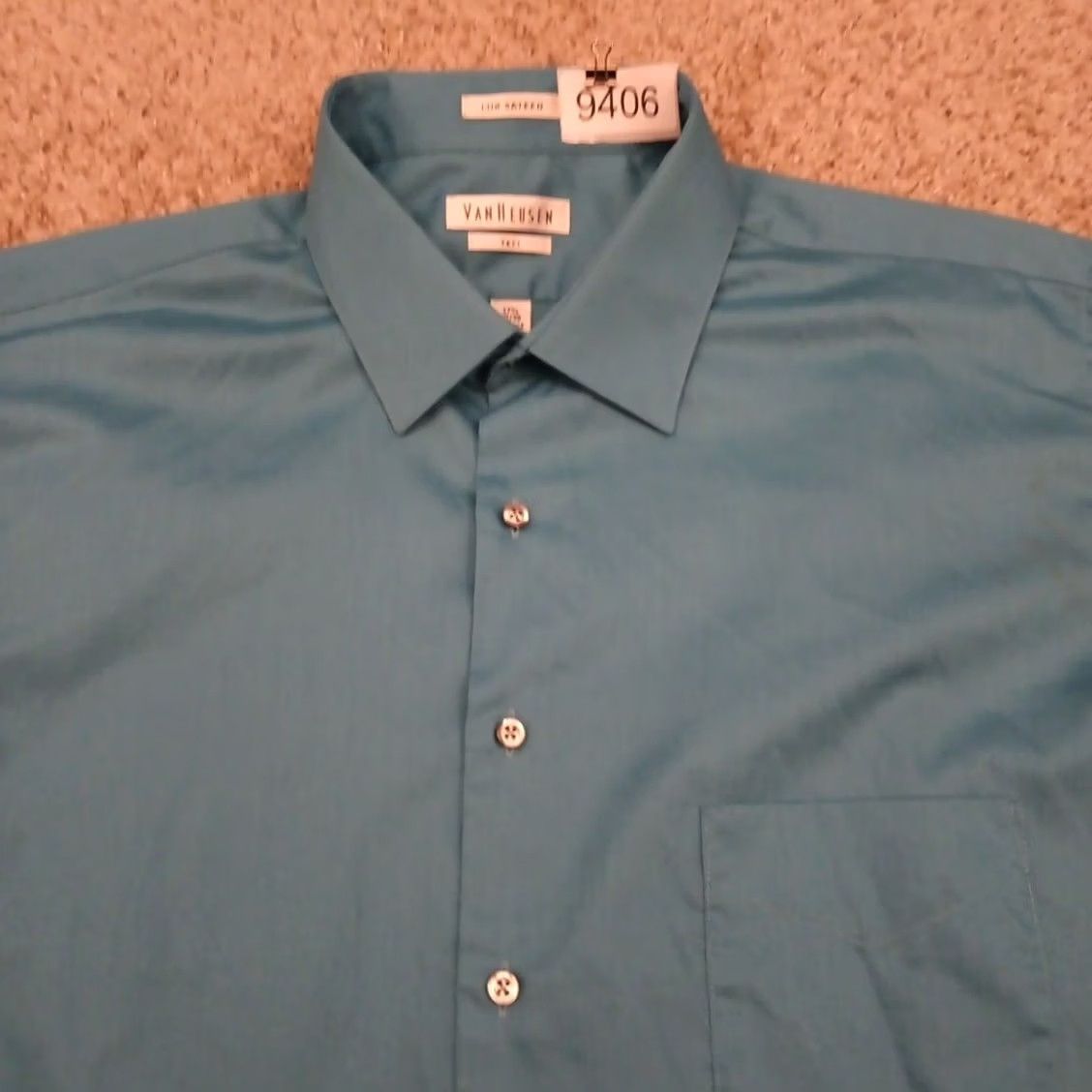 Van Heusen Van Heusen Shirt Mens 17.5 Blue Tall Lux Sateen Long Sleeve Button Size US XXL / EU 58 / 5 - 2 Thumbnail