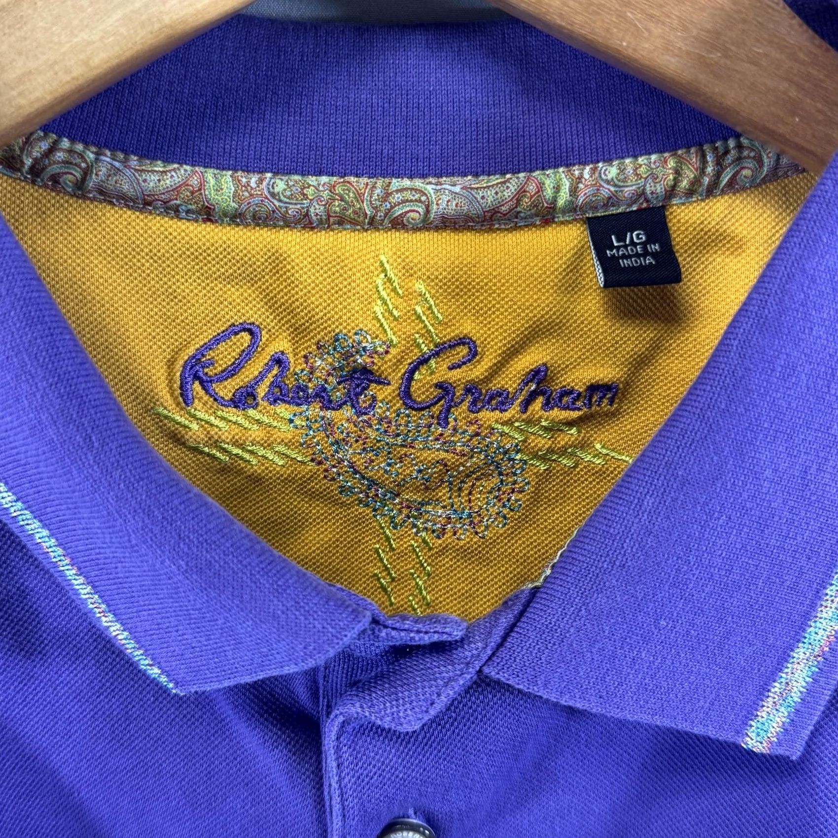 Robert Graham Robert Graham Polo Shirt Mens L Purple Short Sleeve Casual Size US L / EU 52-54 / 3 - 6 Thumbnail