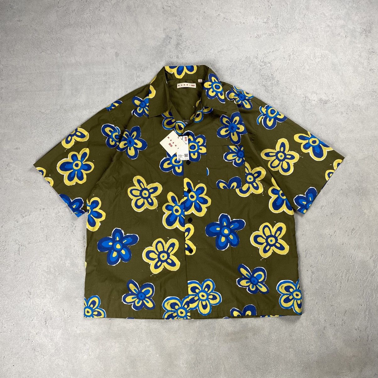 Marni × Uniqlo Marni x Uniqlo Oversized Printed Short Sleeve Floral Shirt Size US XL / EU 56 / 4 - 1 Thumbnail