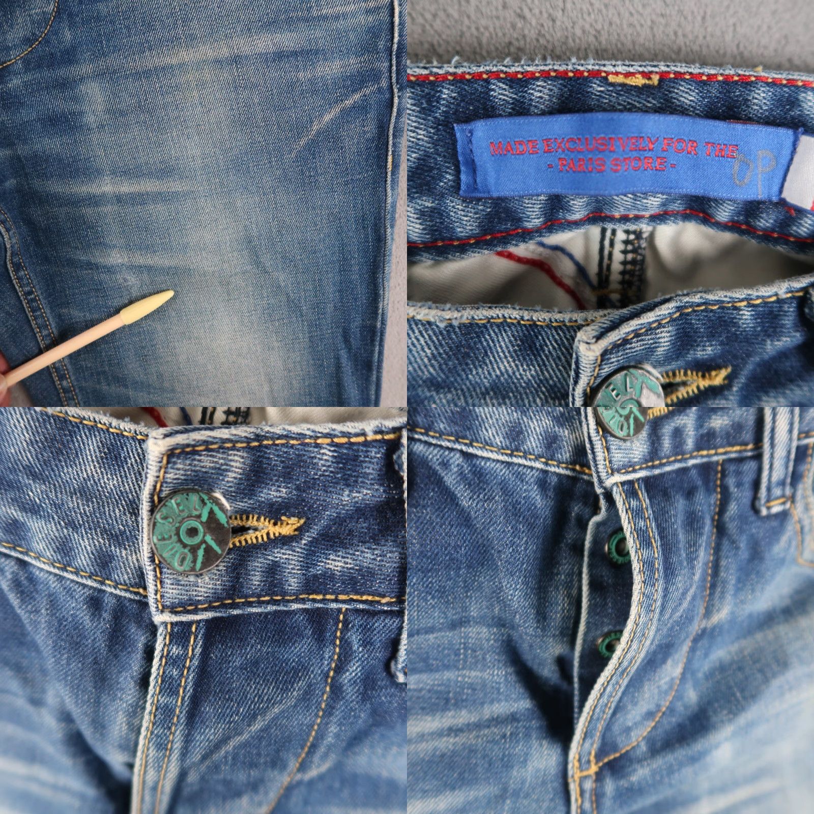 Diesel Diesel Jeans Slim Straight 29x33.5 Blue Denim Button Fly Italy Men Regular Size US 29 - 8 Thumbnail
