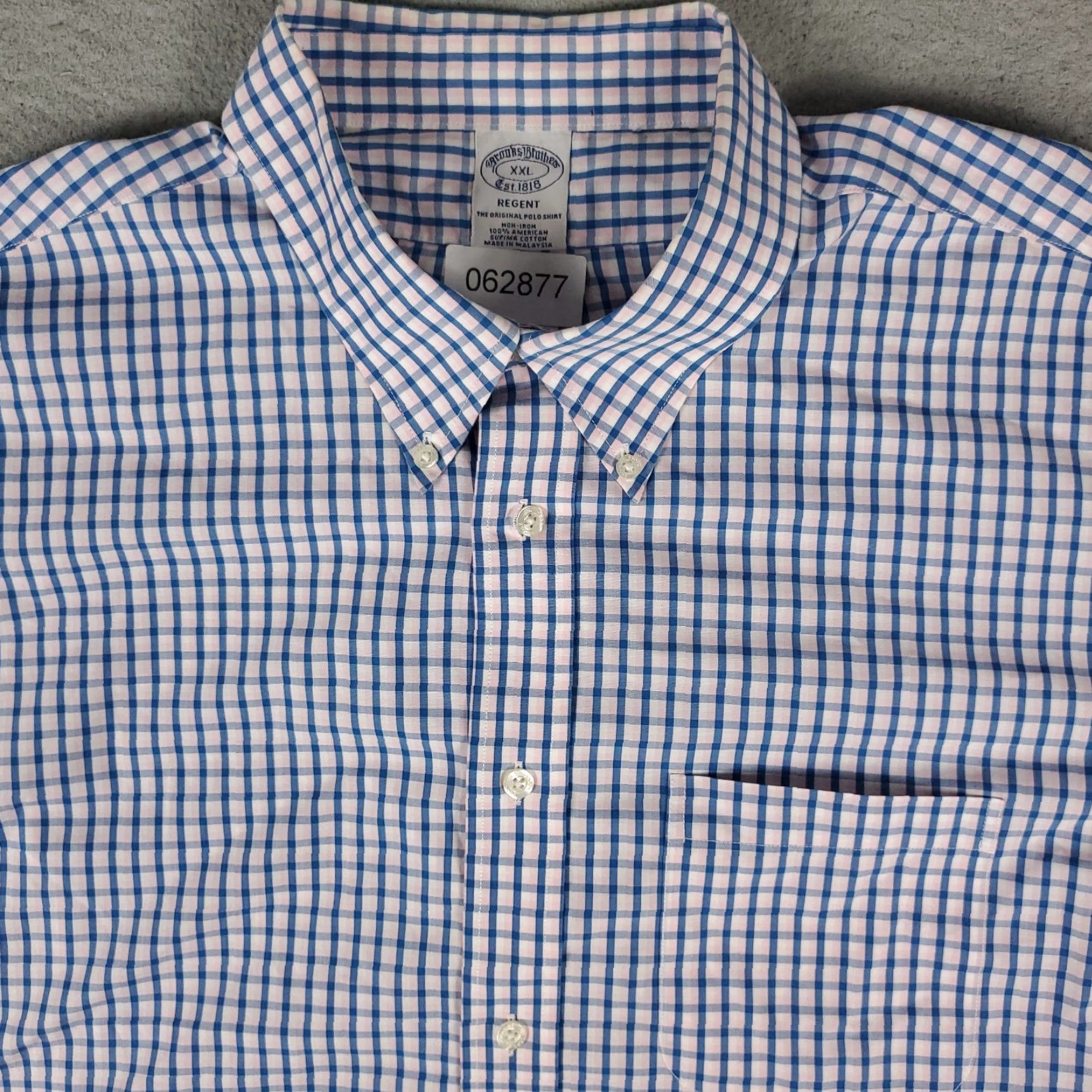 Brooks Brothers VINTAGE Brooks Brothers Shirt Men's 2XL Blue Pink Plaid Button-Up Long Sleeve Business Casual Formal Wedding Size US XXL / EU 58 / 5 - 2 Thumbnail