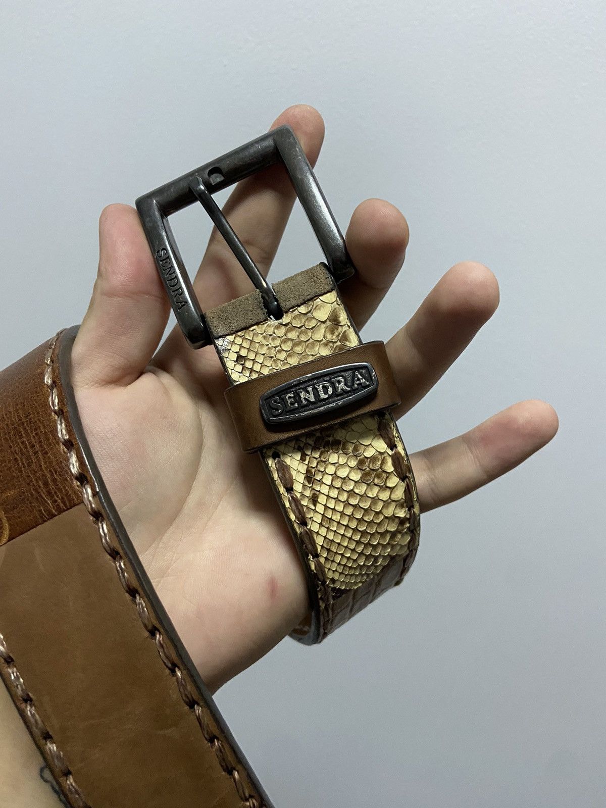 Sendra Sendra belt leather vintage python 🐍 style Spain 🇪🇸 Size ONE SIZE - 2 Thumbnail