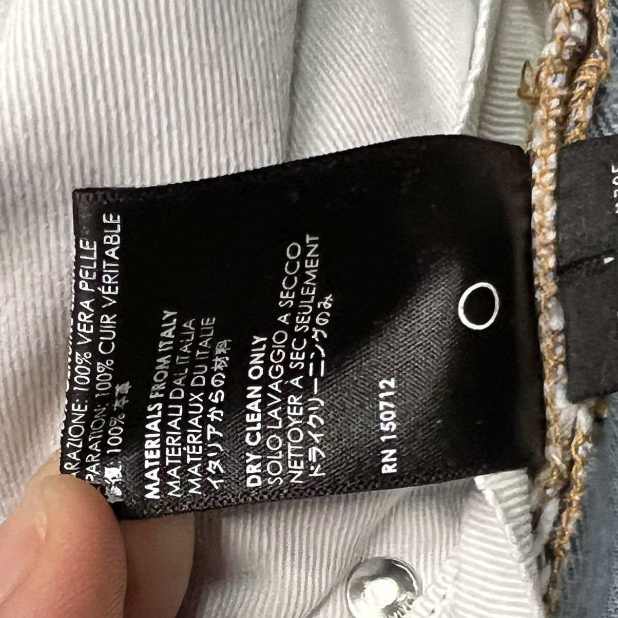 Amiri Amiri MX1 White Cracked Leather Patch Jeans Clay Indigo Size US 36 / EU 52 - 8 Thumbnail