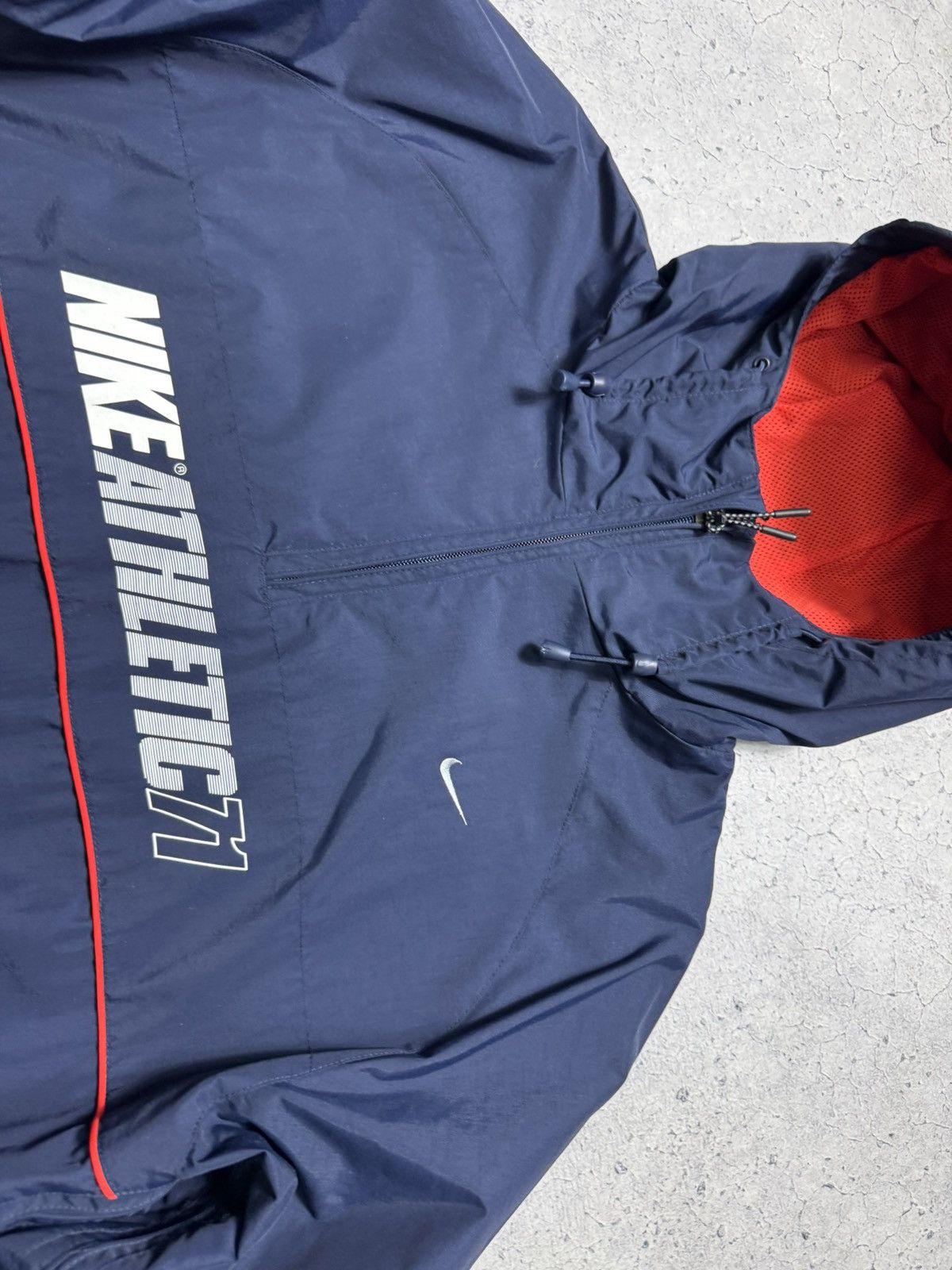 Nike Nike Athletic 71 Vintage Nylon Anorak Jacket Swoosh Drill Size US XL / EU 56 / 4 - 6 Thumbnail
