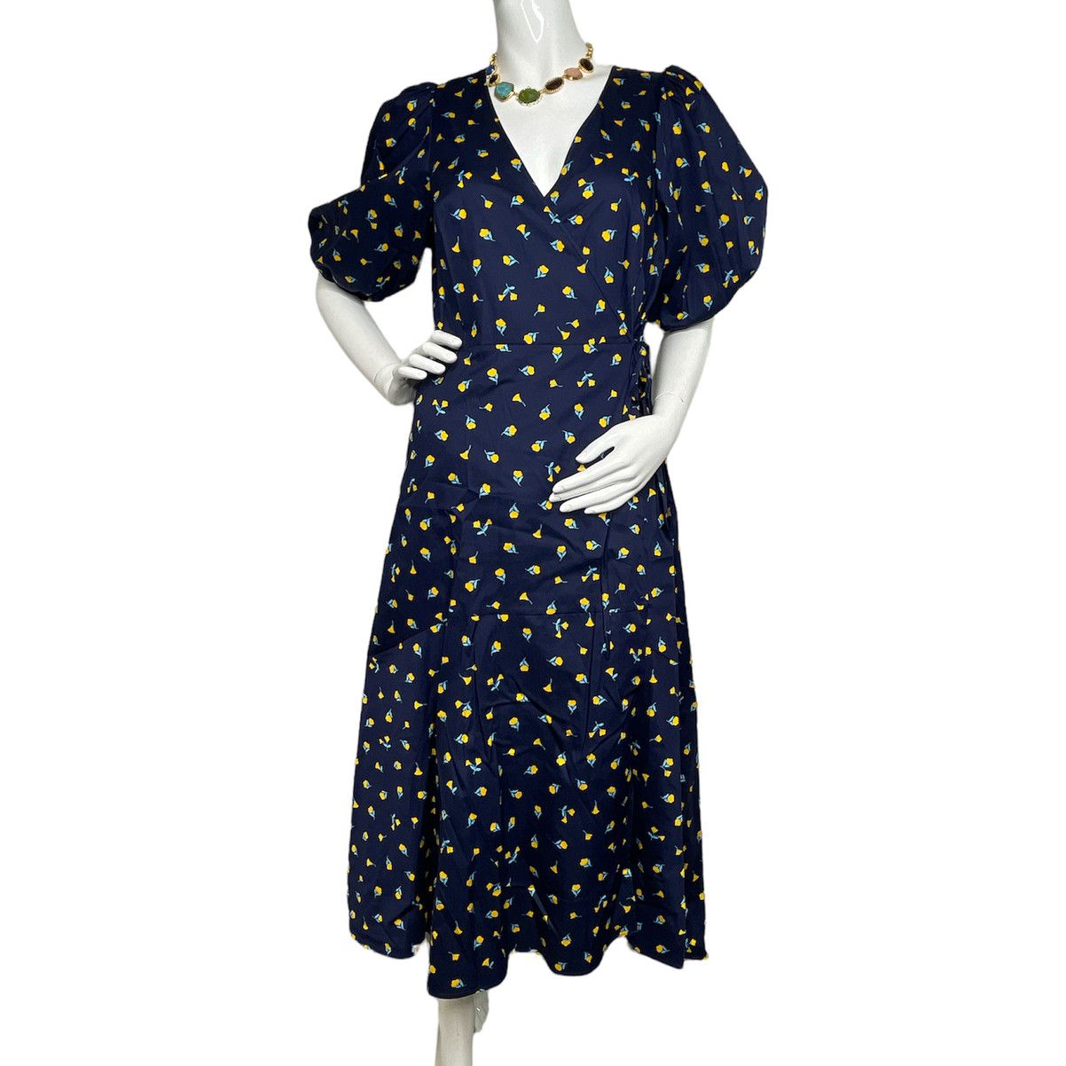 image of Kate Spade Dainty Bloom Wrap Dress Size 8 in Blue, Women's