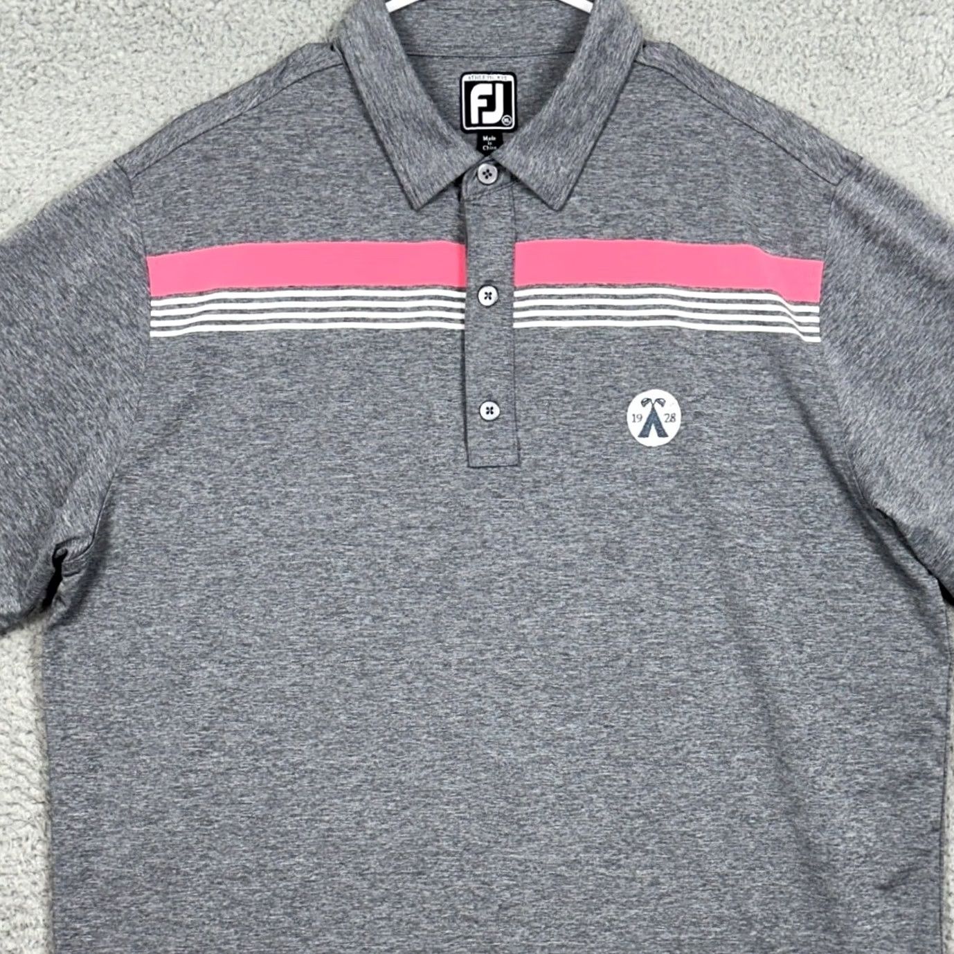 Footjoy FootJoy Polo Shirt XL Gray Heather Athletic Fit Golf Short Sleeve Collared Logo 1928 Mens Size US XL / EU 56 / 4 - 2 Thumbnail