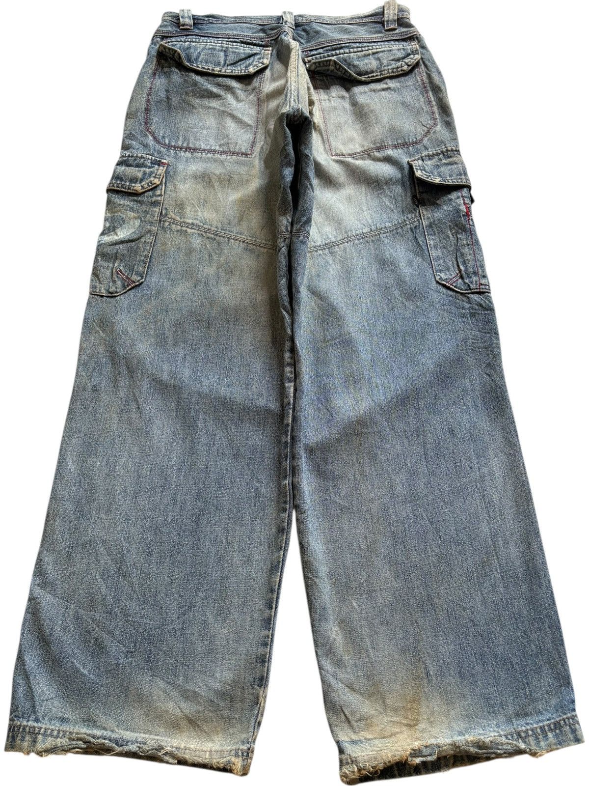 Japanese Brand Vintage Piko Cargo Mud Wash Baggy Wideleg Jeans Size US 30 / EU 46 - 2 Thumbnail