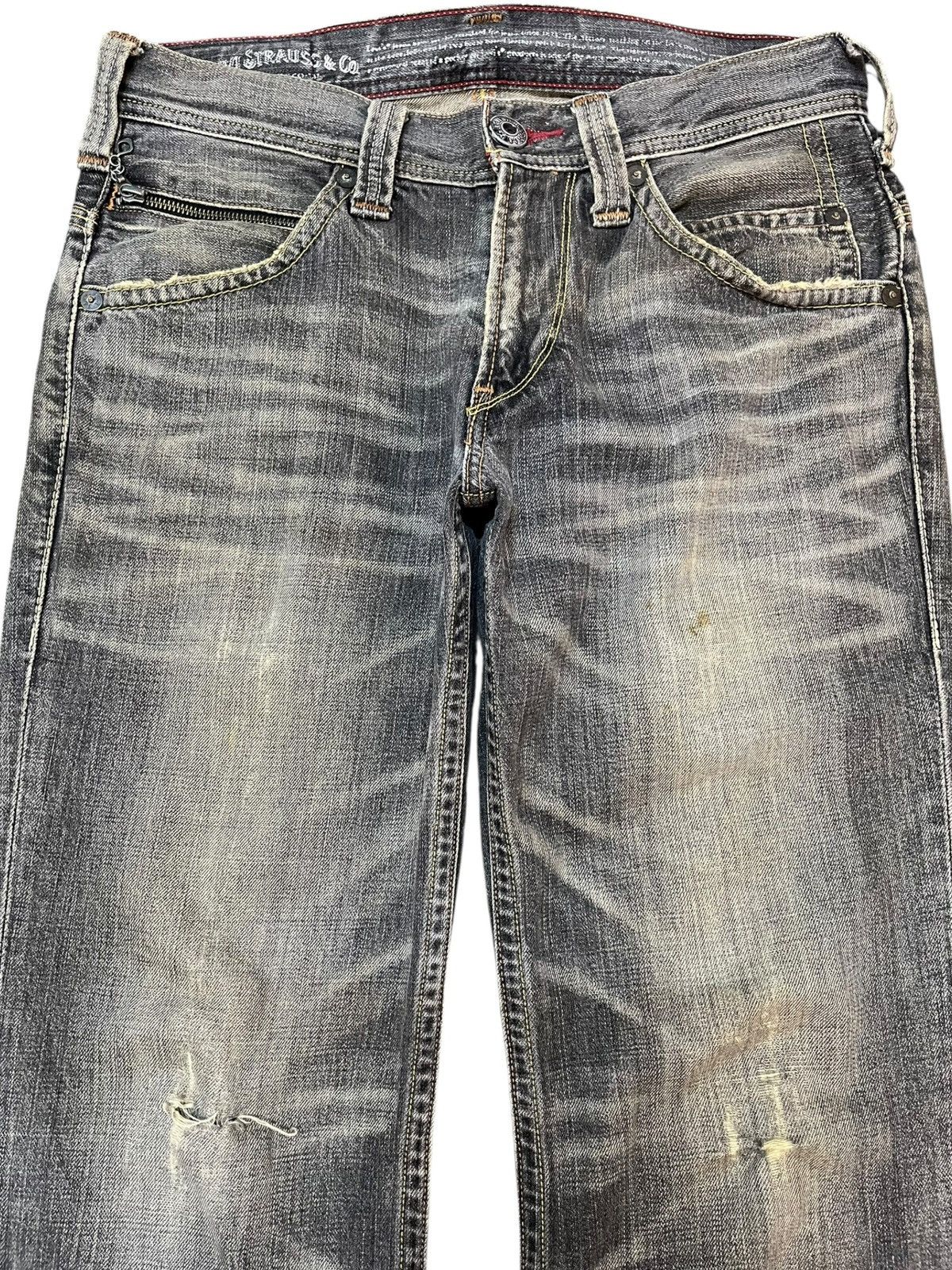 Le Grande Bleu (L.G.B.) × Levi's Vintage Levi’s 502 Studded Punk Faded Grunge Denim Size US 33 - 3 Thumbnail