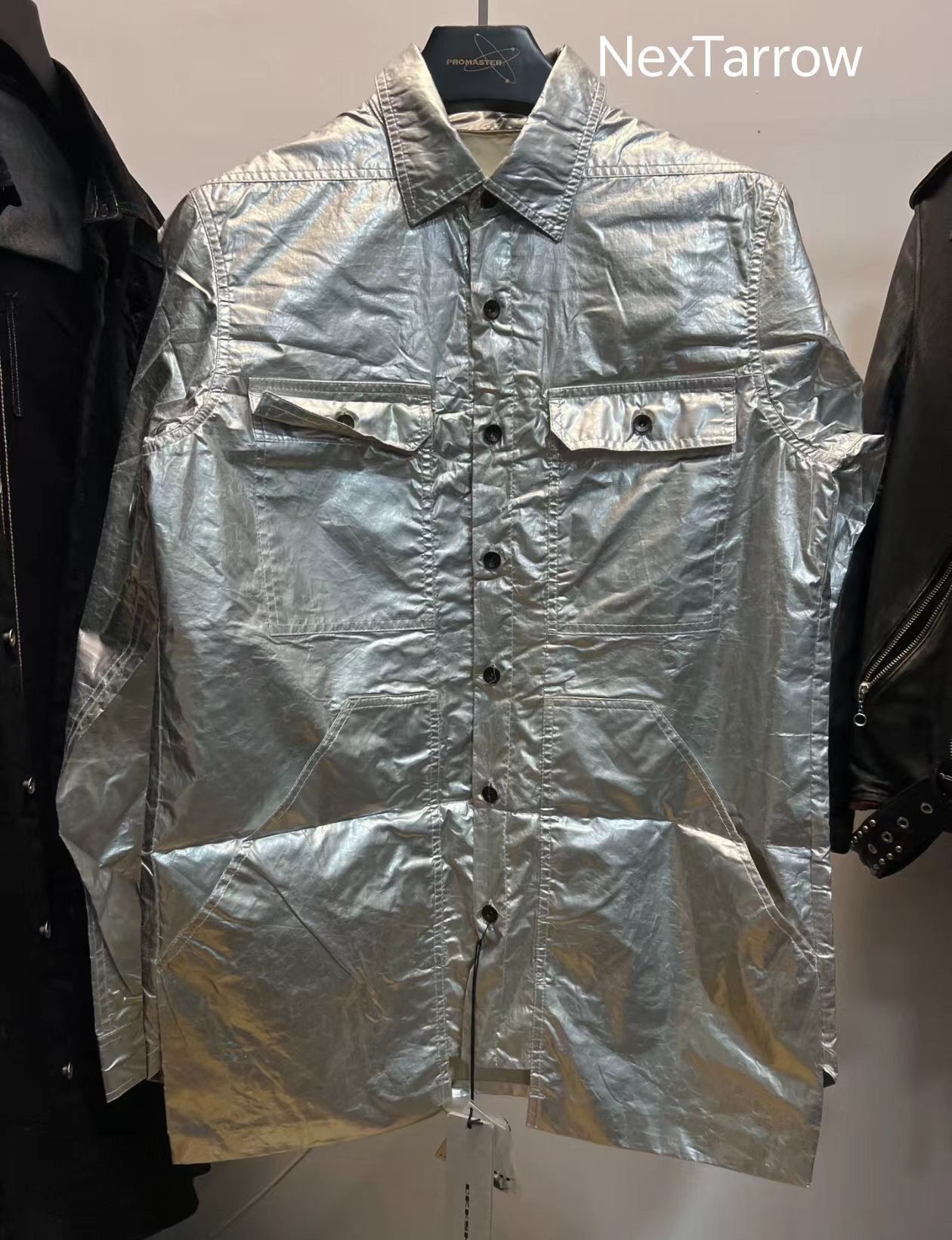 Rick Owens Rick Owens Double Line Drkshdw 19ss Metallic Silver Shirt 24 Size US S / EU 44-46 / 1 - 1 Thumbnail