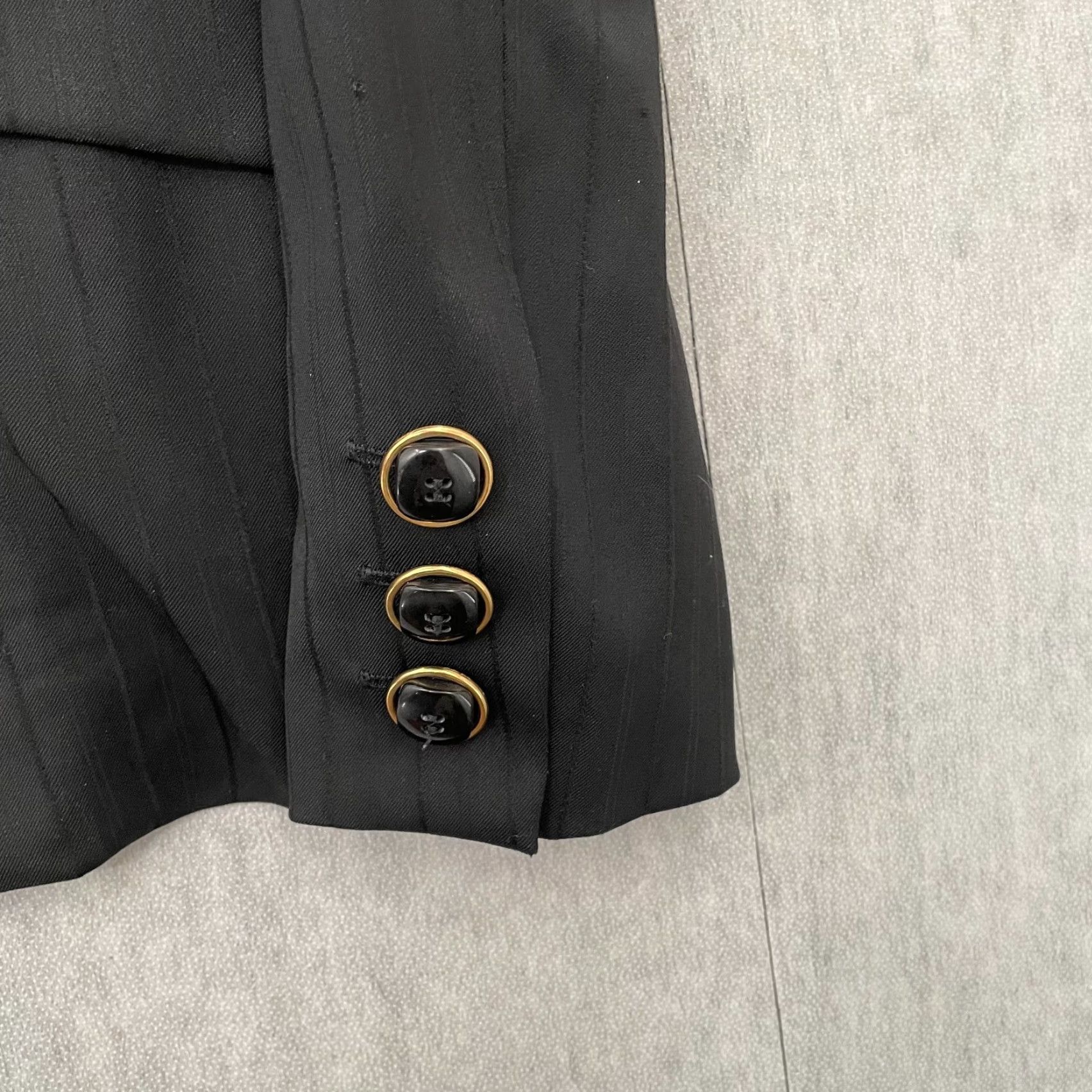Dolce & Gabbana Dolce&Gabbana Suit Womens 32/46 Black Striped Wool Blend Blazer Jacket Ladies Blazer Jacket Single-Breasted Notch Lapel Wool Blend Black Striped Size XXS / US 00 / IT 34 - 4 Thumbnail