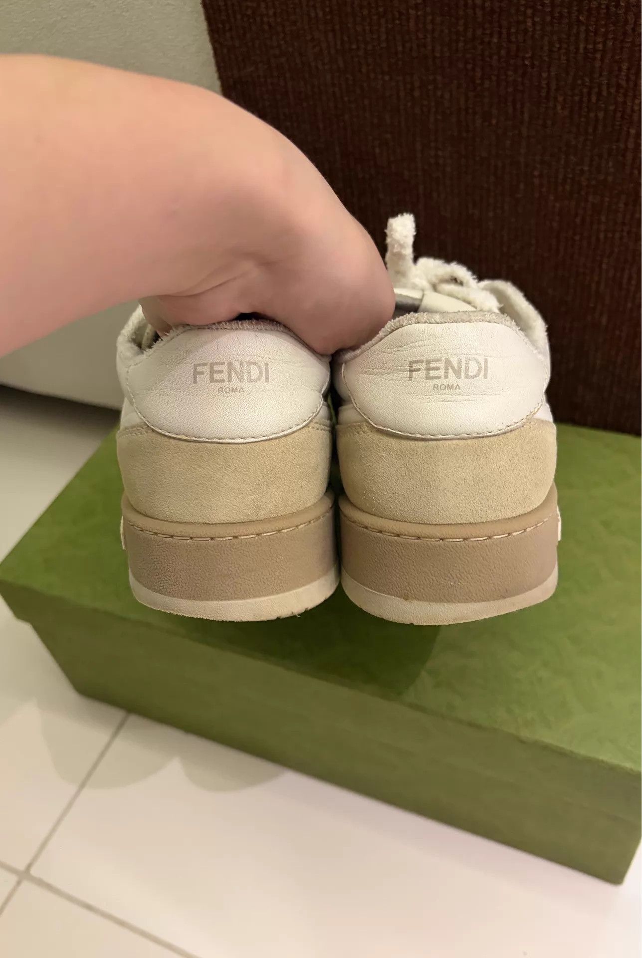 Fendi Fendi Match Leather Embossed Lace-Up Biscuit Shoe 38 Size US 7.5 / IT 37.5 - 3 Thumbnail
