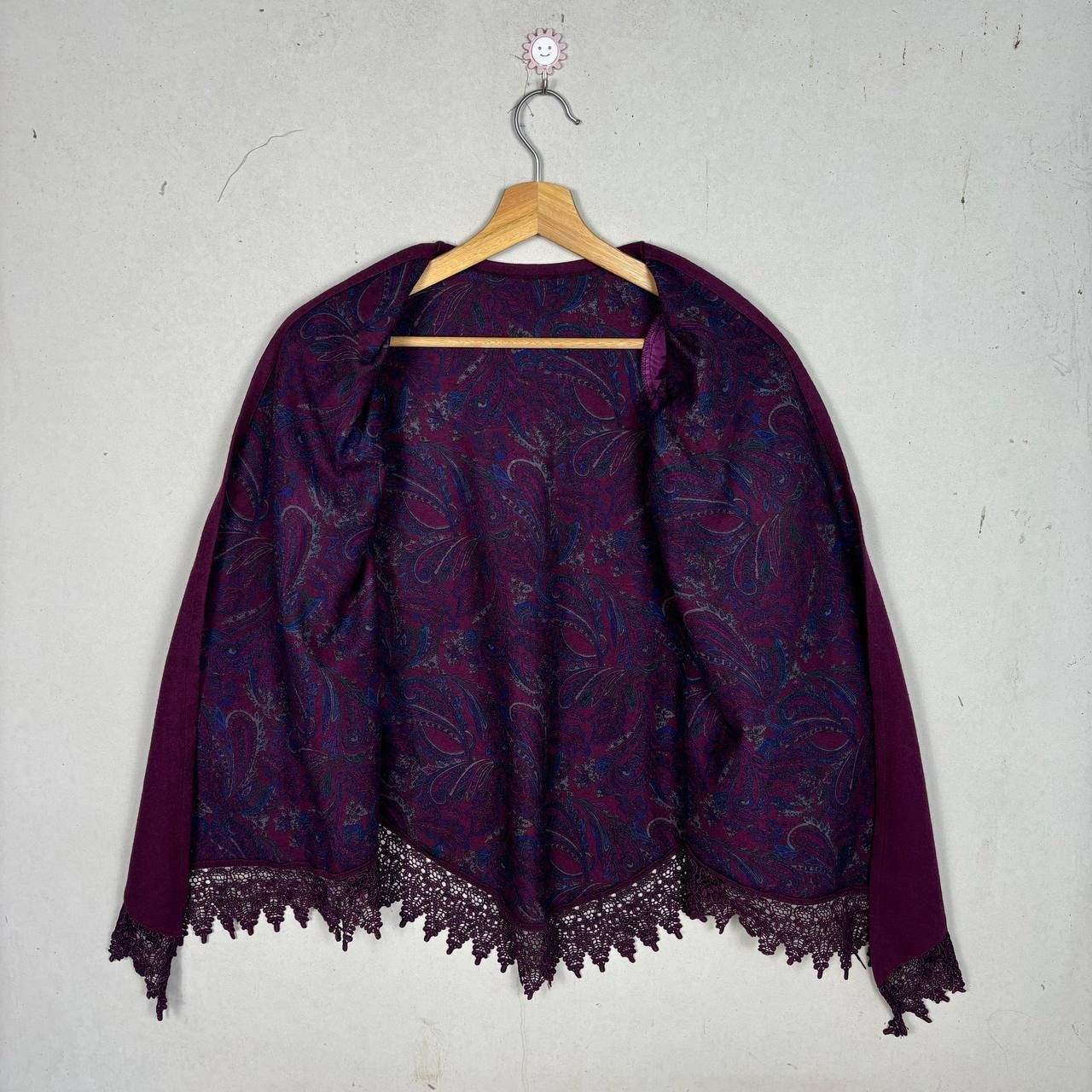 Japanese Brand Vintage Purple Paisley Poncho Cloaks Capes Size US M / EU 48-50 / 2 - 5 Thumbnail