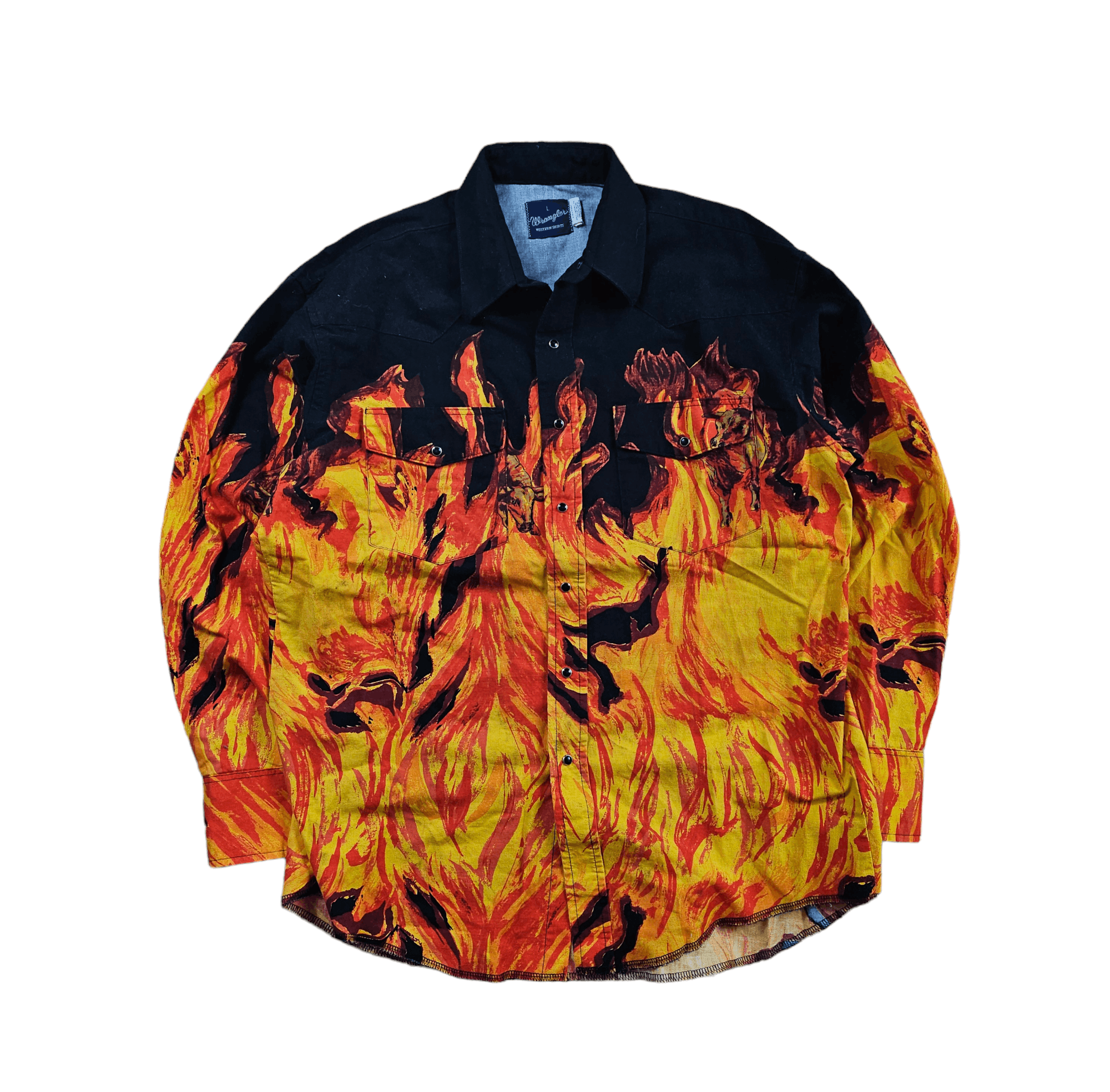 Japanese Brand × Wrangler WRANGLER FLAME WESTERN TEXAS SHIRT VINTAGE 80S L Size US L / EU 52-54 / 3 - 1 Thumbnail