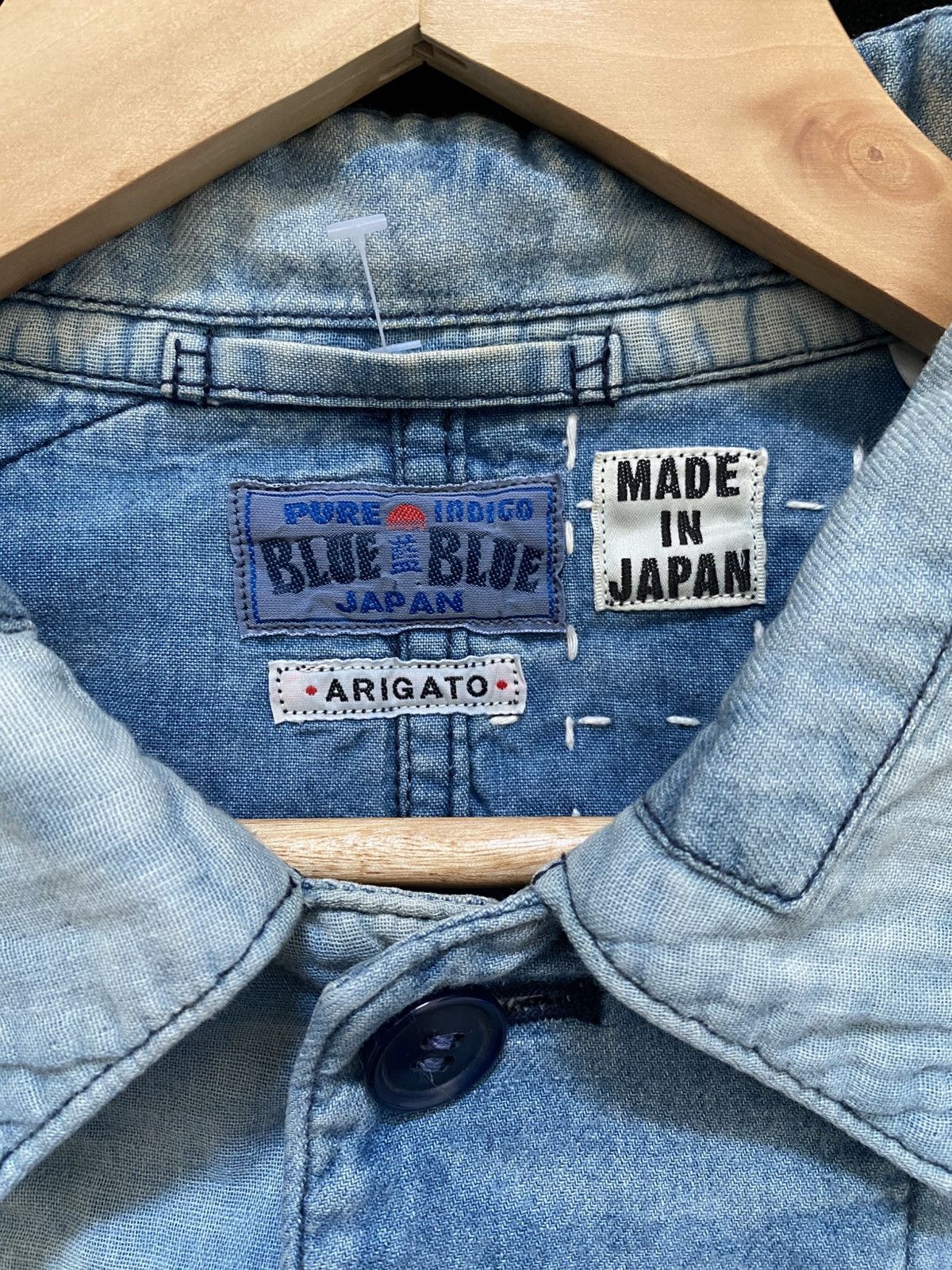 Blue Blue Japan Blue Blue Japan Pure Indigo Sashiko Boro Patchwork Jacket Size US L / EU 52-54 / 3 - 13 Thumbnail