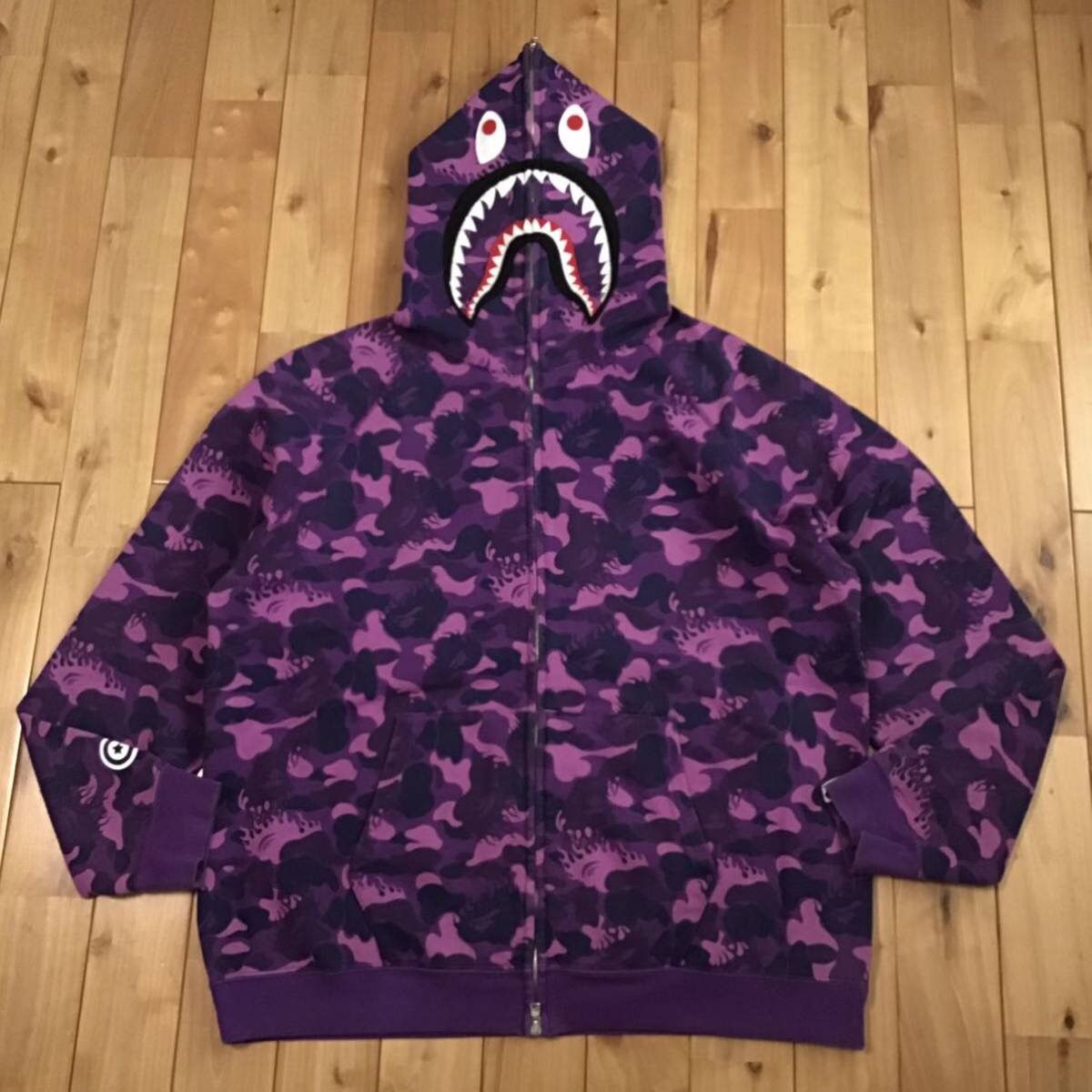 Bape Fire Camo Shark Full Zip Hoodie | Grailed