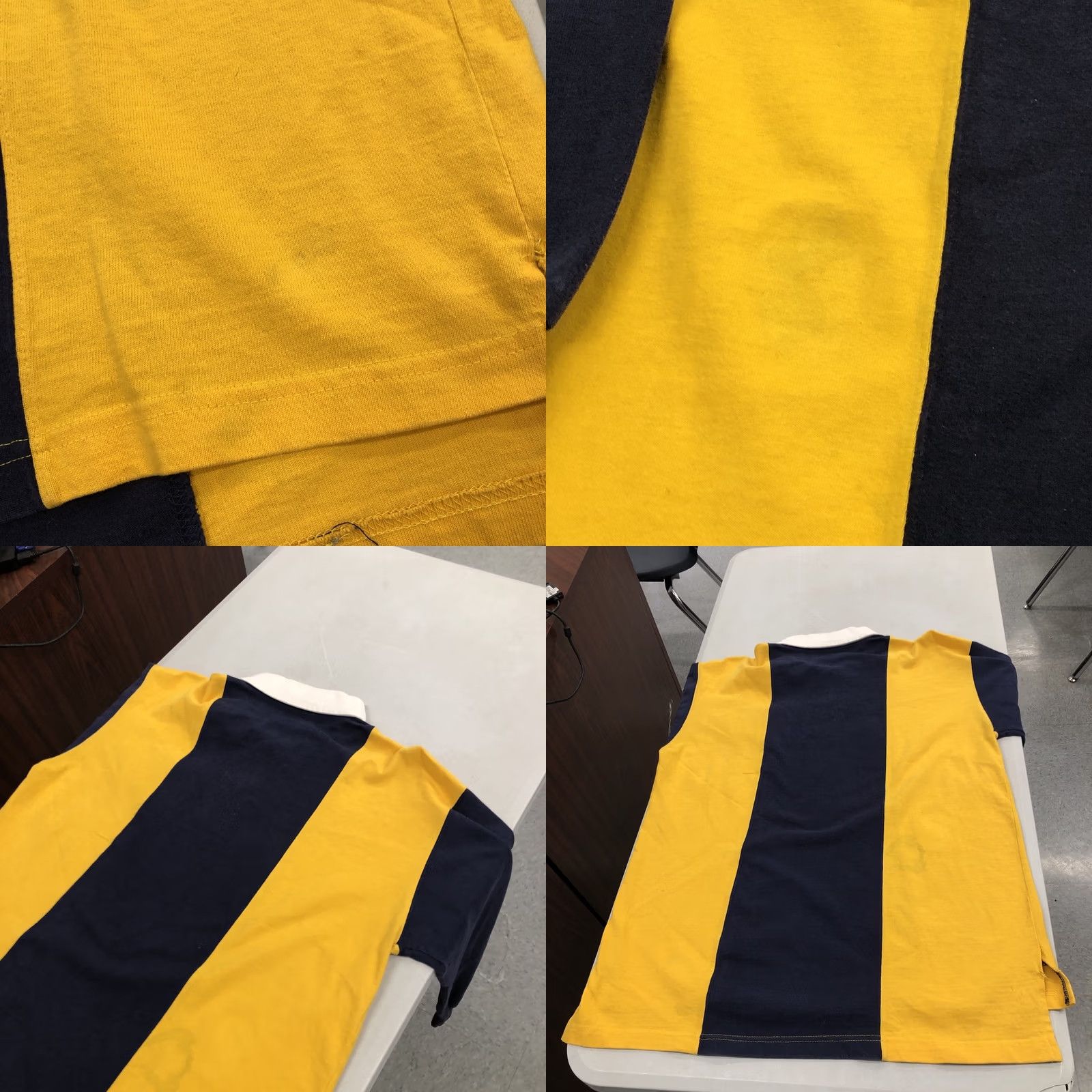 Vintage VINTAGE The Game Michigan Long Sleeve Rugby Polo Shirt Mens L Yellow Blue Striped Size US L / EU 52-54 / 3 - 8 Thumbnail