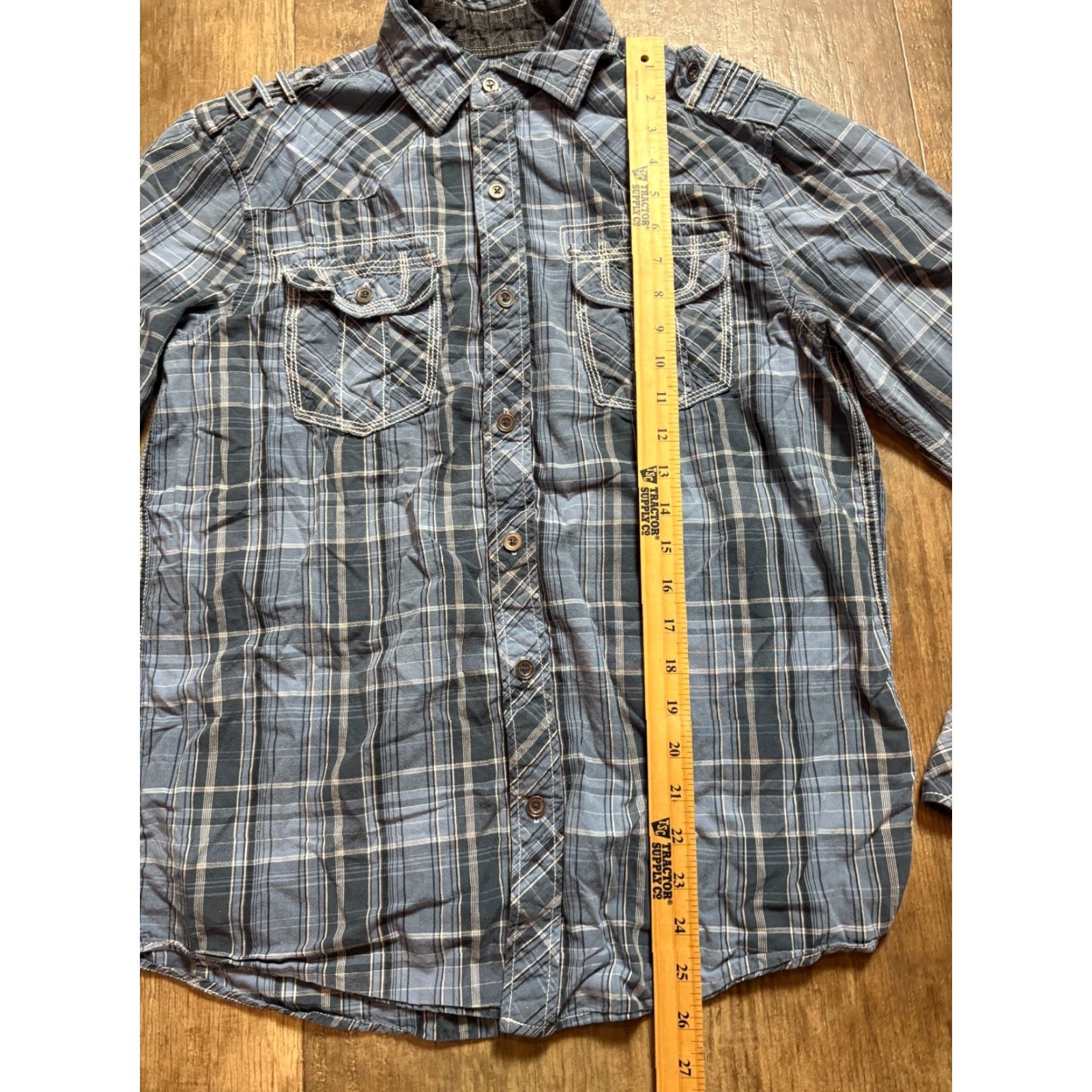Vintage VINTAGE Modern Culture Button Up Shirt Mens M Plaid Blue Long Sleeve Western Cotton Size US M / EU 48-50 / 2 - 2 Thumbnail