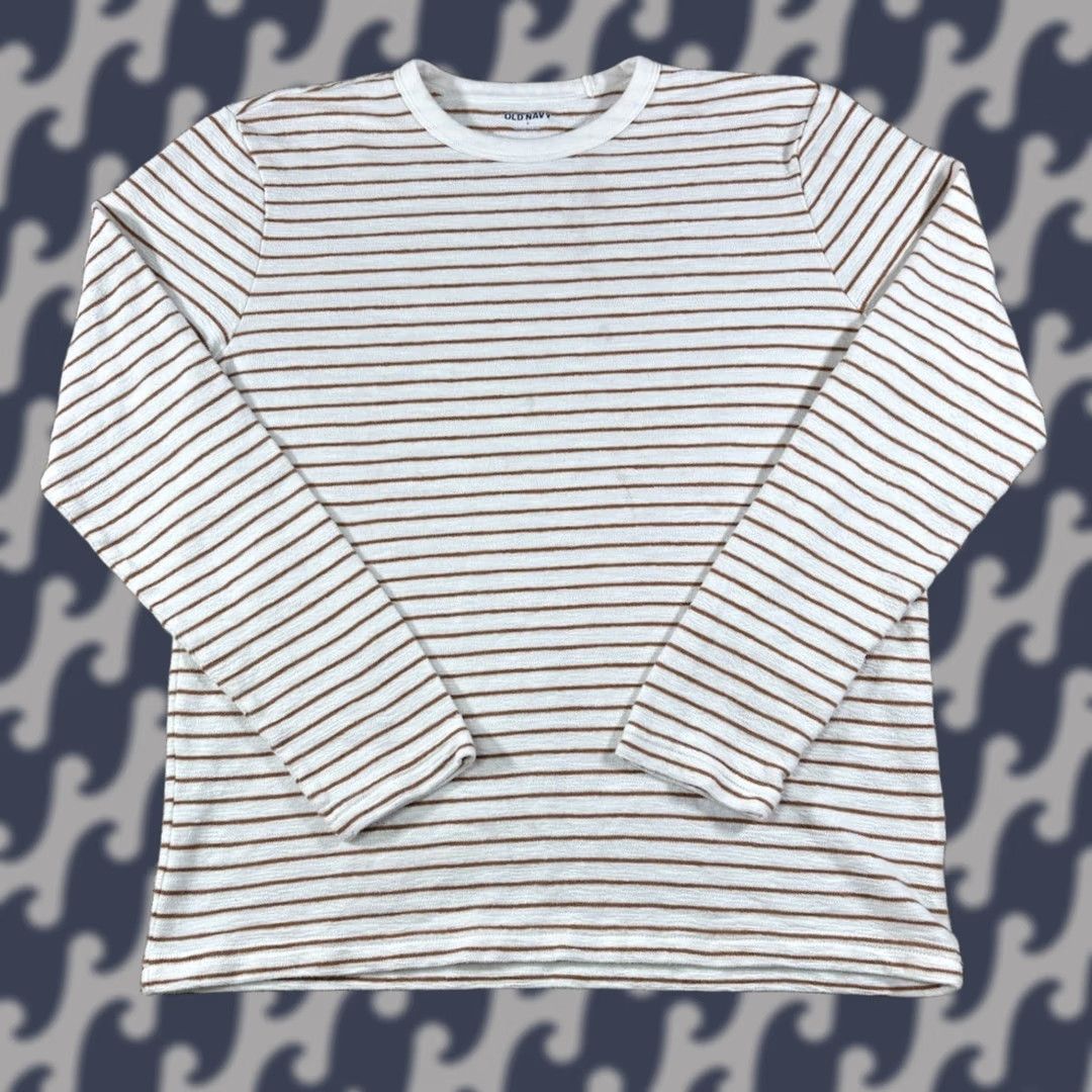 Old Navy Old Navy Crew Neck Lightweight Striped Sweater Men's Size Small Soft-Washed Beige Cotton Polyester Pullover Size US S / EU 44-46 / 1 - 1 Thumbnail