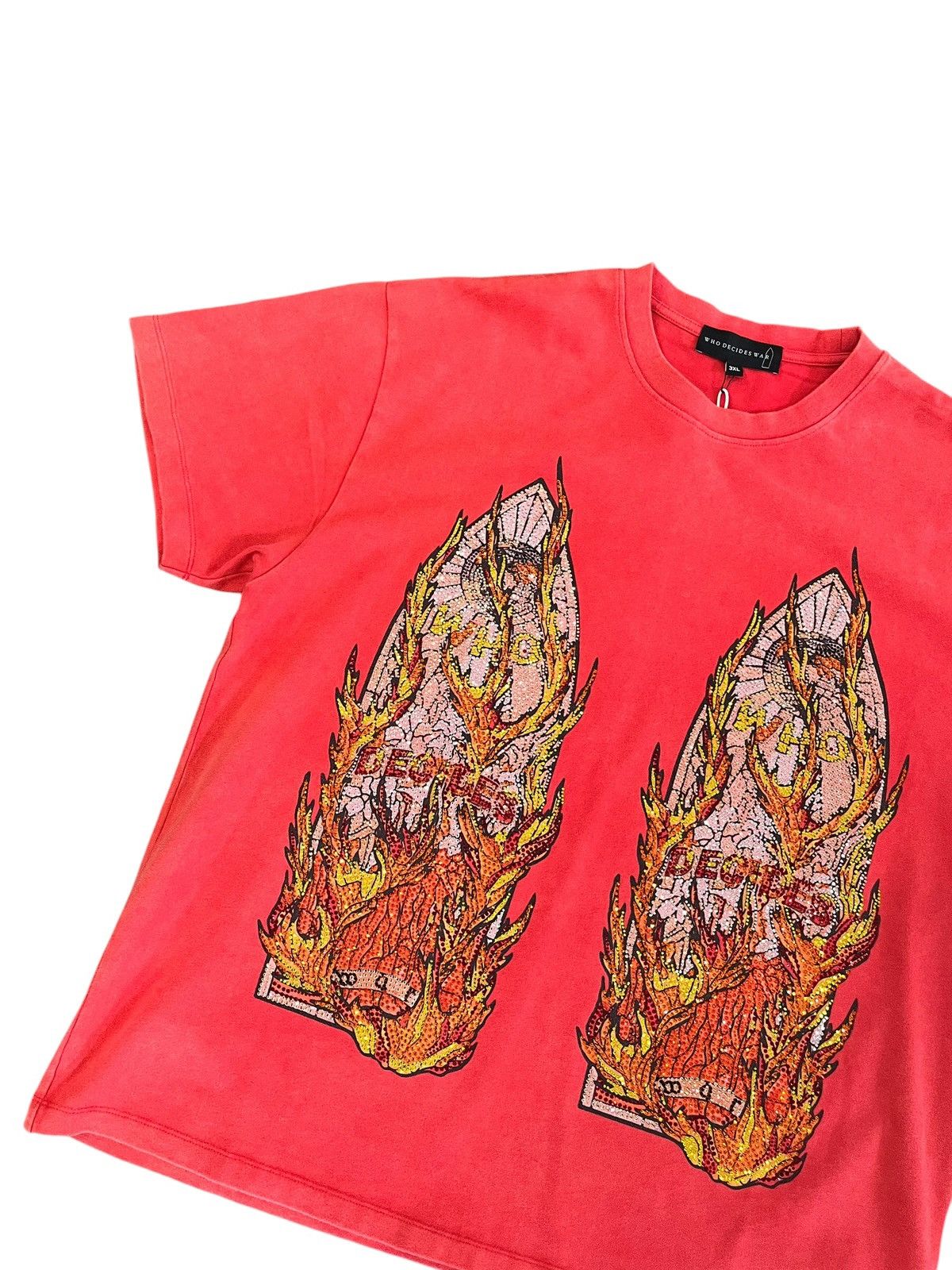 Who Decides War Who Decides War Ruby Flame Glass Tee Red Size US XXL / EU 58 / 5 - 3 Thumbnail