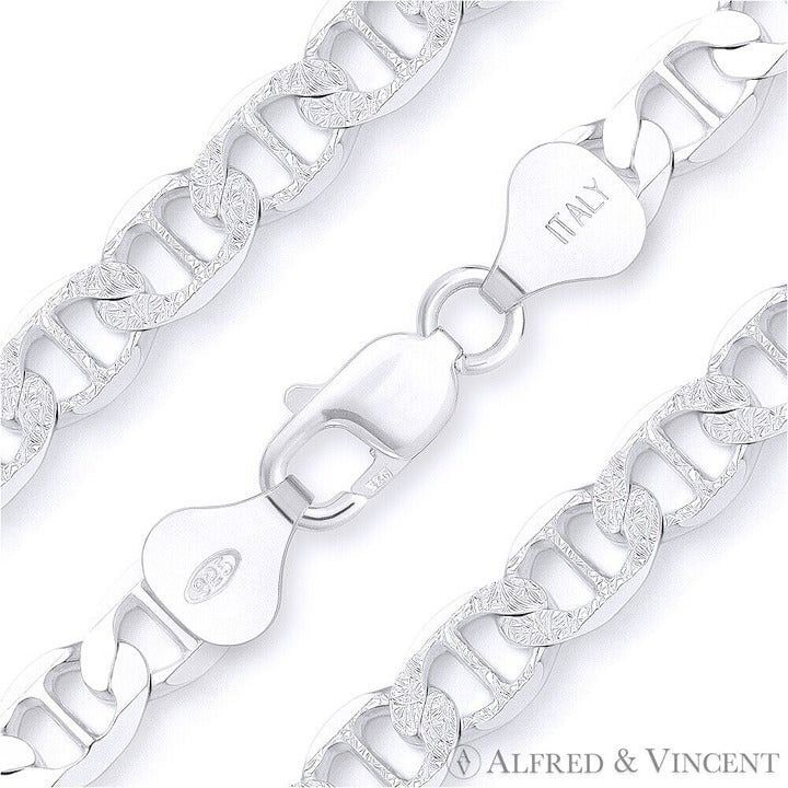 Other 9mm Marina / Mariner Pave Link Italian Chain Bracelet 7" Size ONE SIZE - 1 Thumbnail