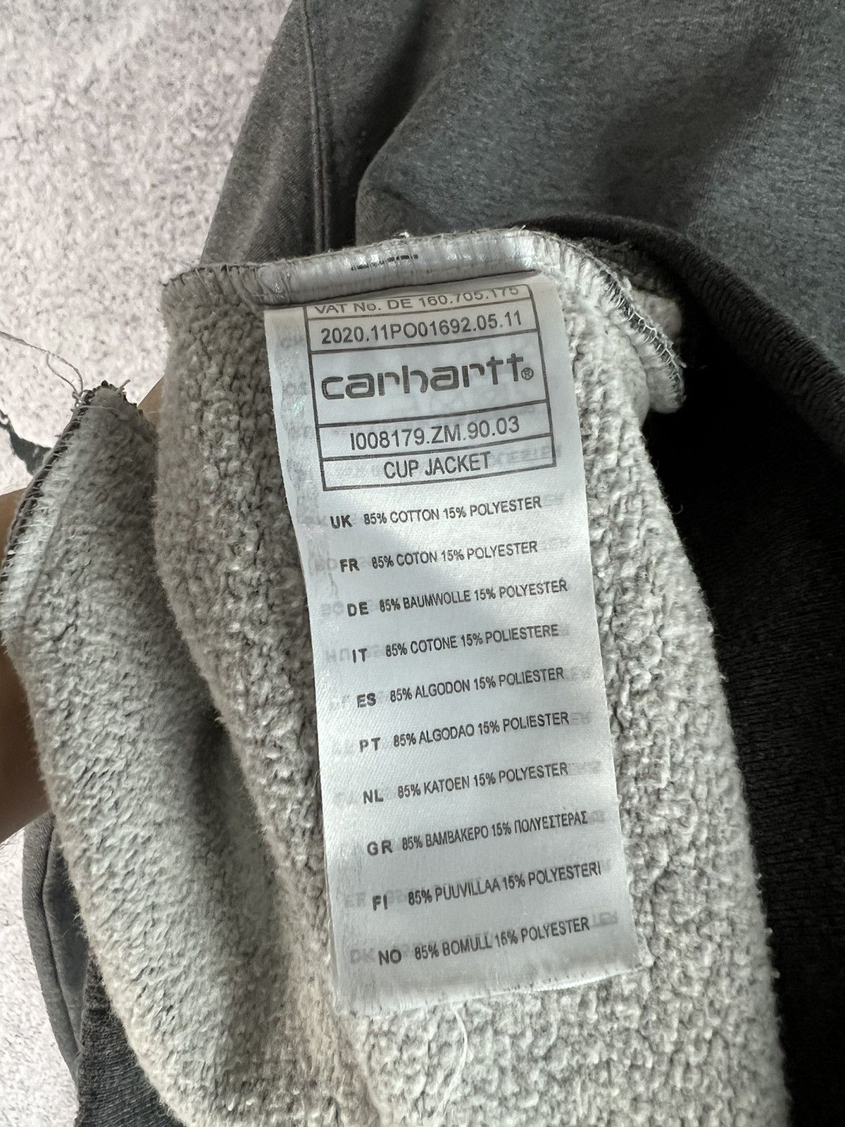 Carhartt Vintage Carhartt 90s grey Varsity Sweat Bomber Cup Jacket M Size US XL / EU 56 / 4 - 4 Thumbnail
