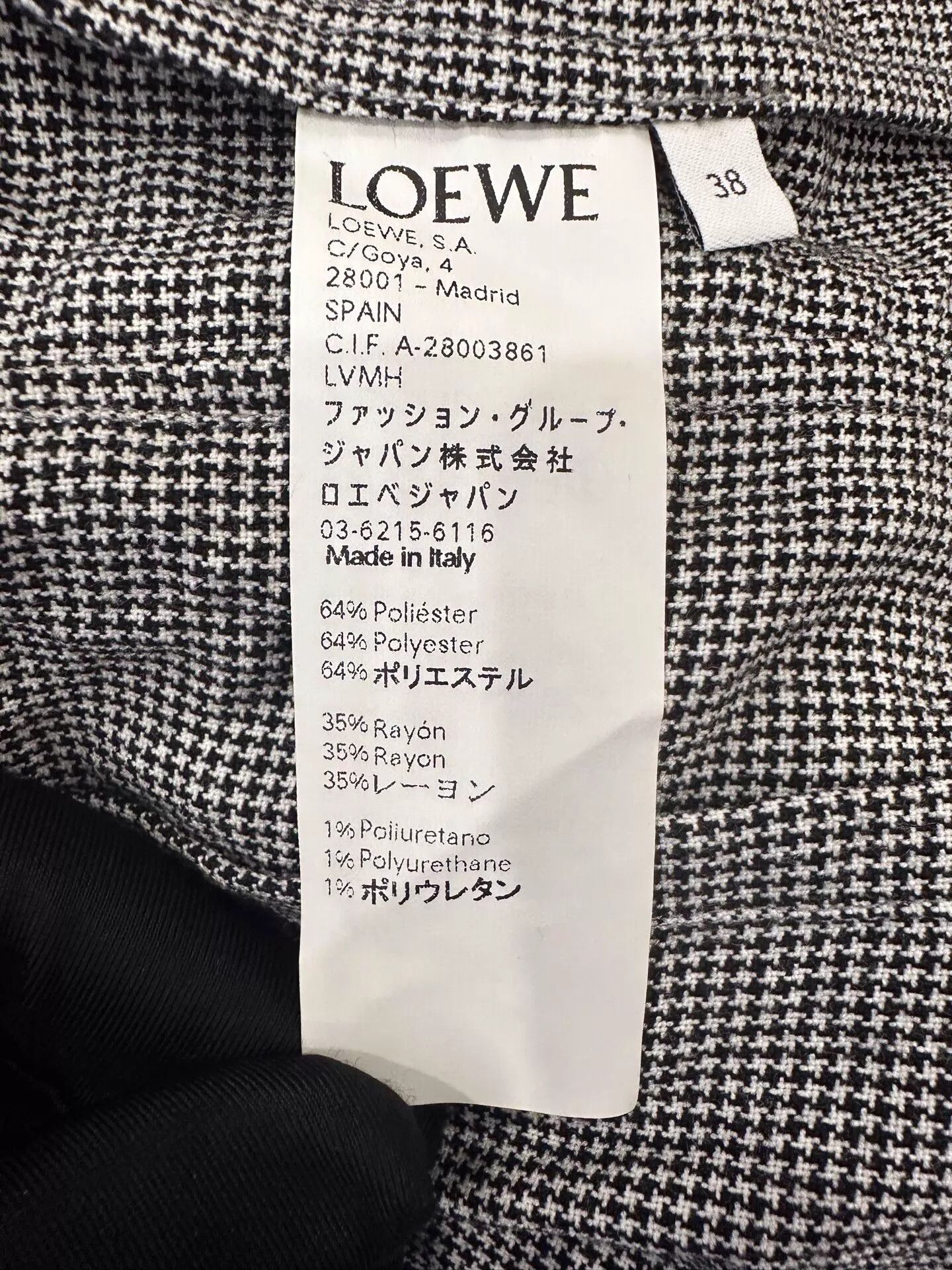 Loewe Loewe Women's Gray Check Shirtdress w/Black Leather Bow Back Size XS / US 0-2 / IT 36-38 - 8 Thumbnail
