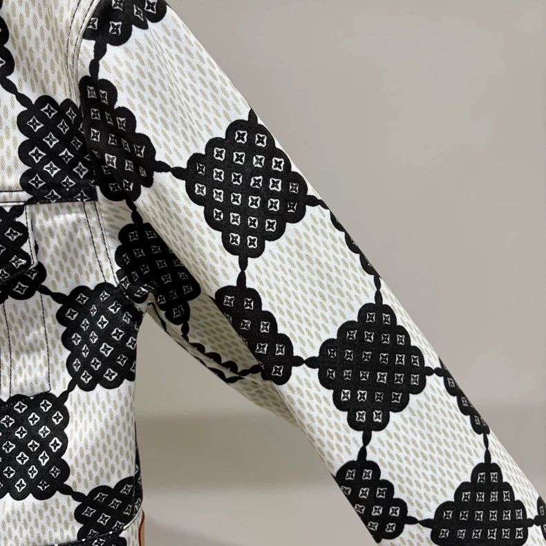 Louis Vuitton Louis Vuitton Checkerboard printed leather denim jacket Size XS / US 0-2 / IT 36-38 - 4 Thumbnail