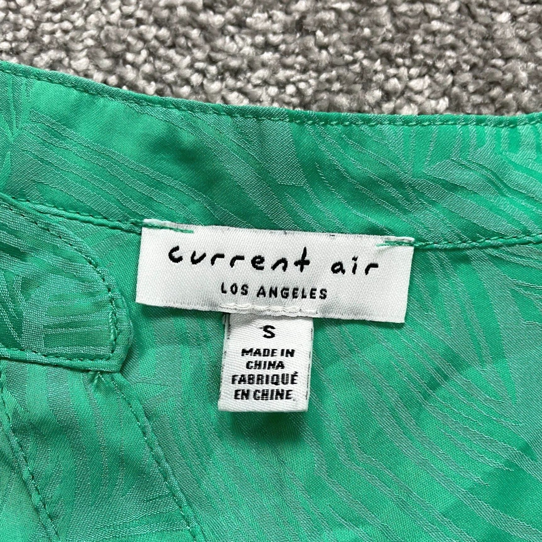Vintage Current Air Blouse Women Small Green Tropical V-Neck Pleated Short Sleeve Tunic Casual Shirt Size S / US 4 / IT 40 - 5 Thumbnail