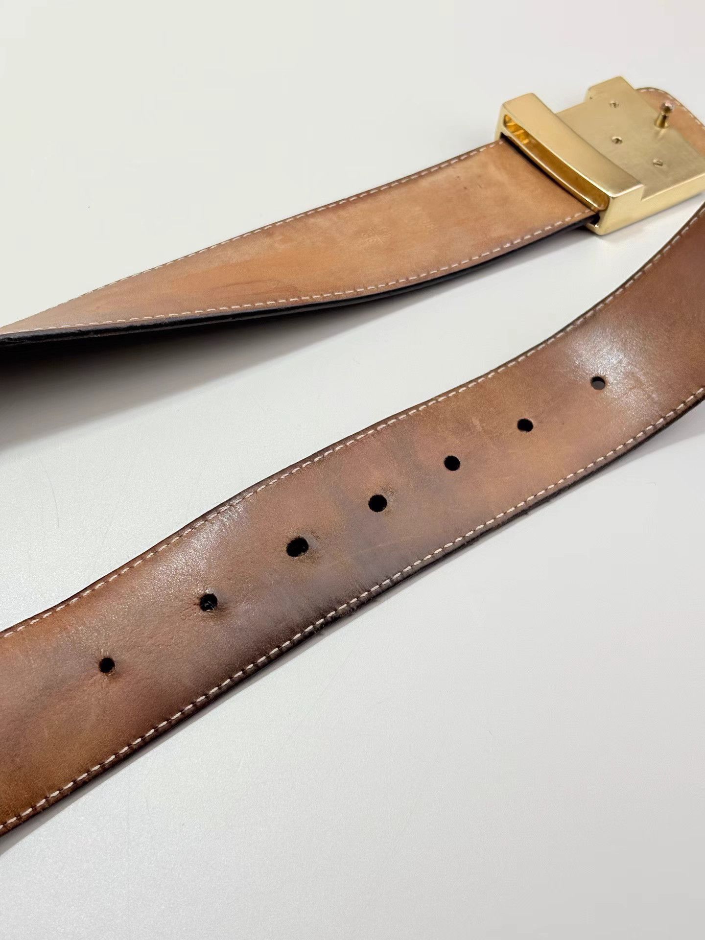 Louis Vuitton LV Monogram Gold Buckle Belt K1 Size ONE SIZE - 4 Thumbnail
