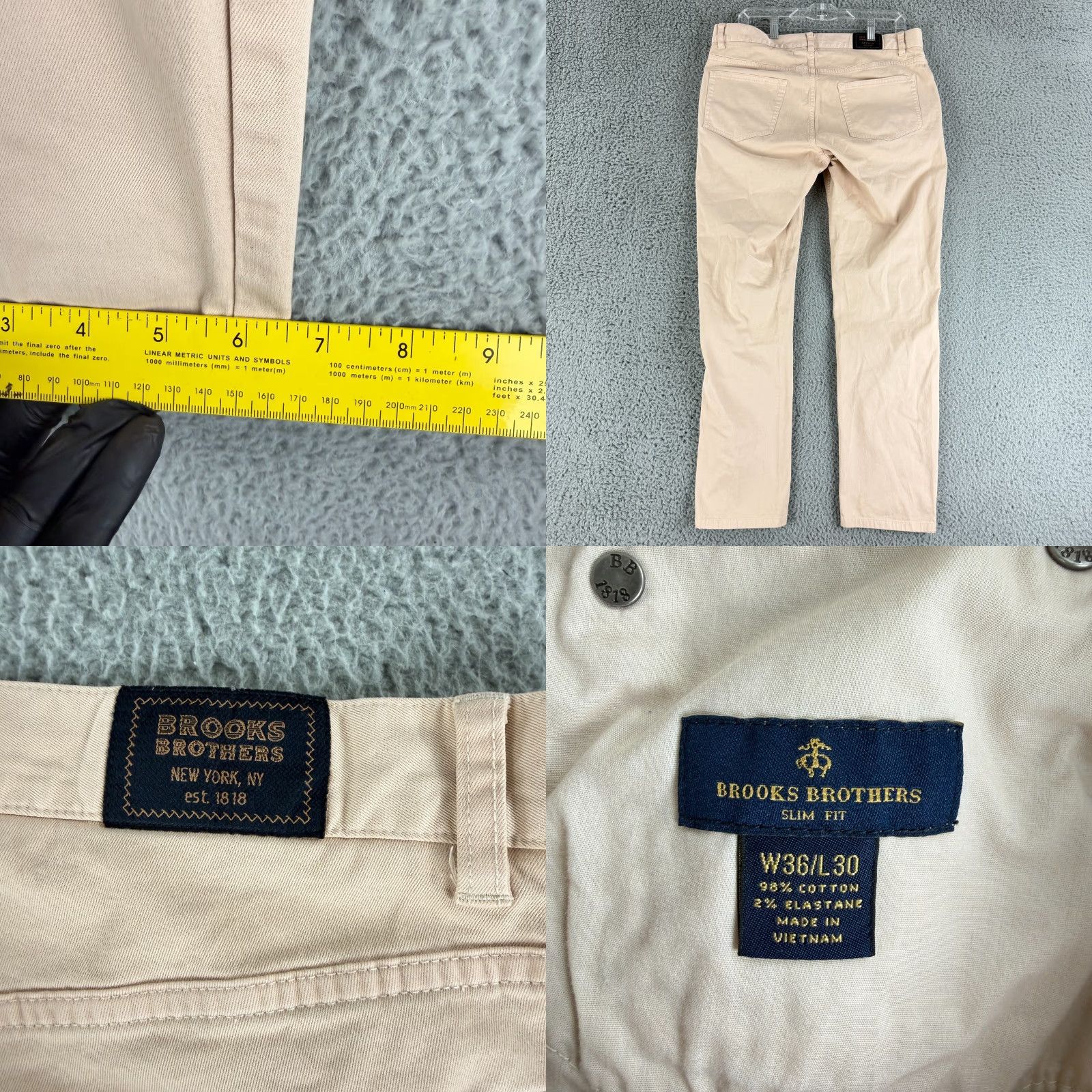 Brooks Brothers Brooks Brothers Chino Pant Mens Slim Beige Straight Leg Casual 34 Regular Wool? No, Cotton, Spandex Size US 32 / EU 48 - 8 Thumbnail
