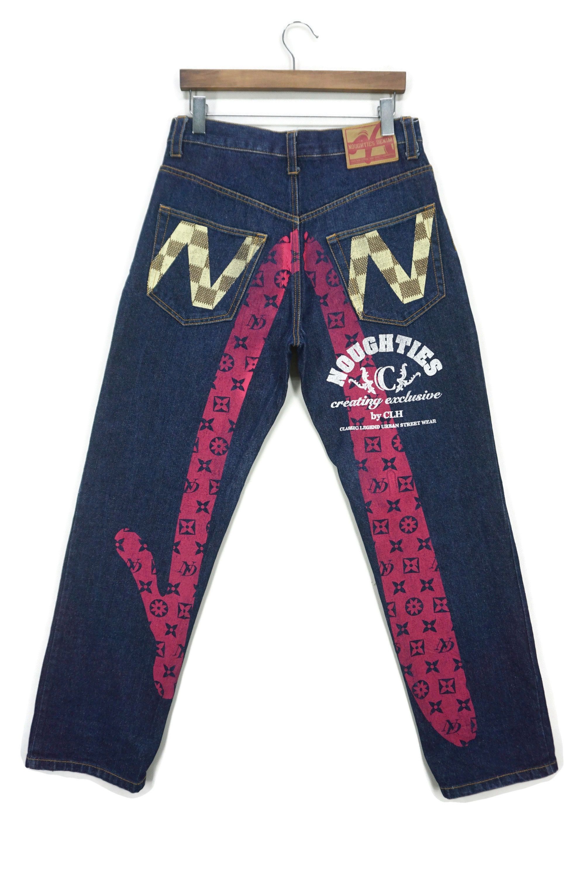 Japanese Brand NOUGHTIES Jeans W33xL31 Hip Hop Skates Mocking Evisu Denim Size US 32 / EU 48 - 1 Thumbnail