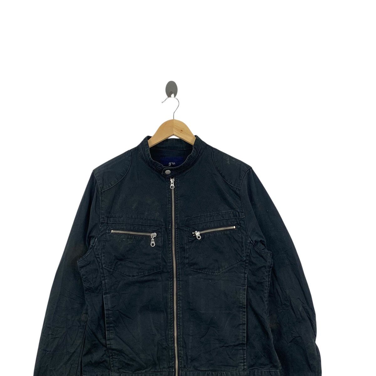 GU GU JAPAN Motorcycle Denim Jeans Indigo Zipper Jacket Parka Size M / US 6-8 / IT 42-44 - 2 Thumbnail
