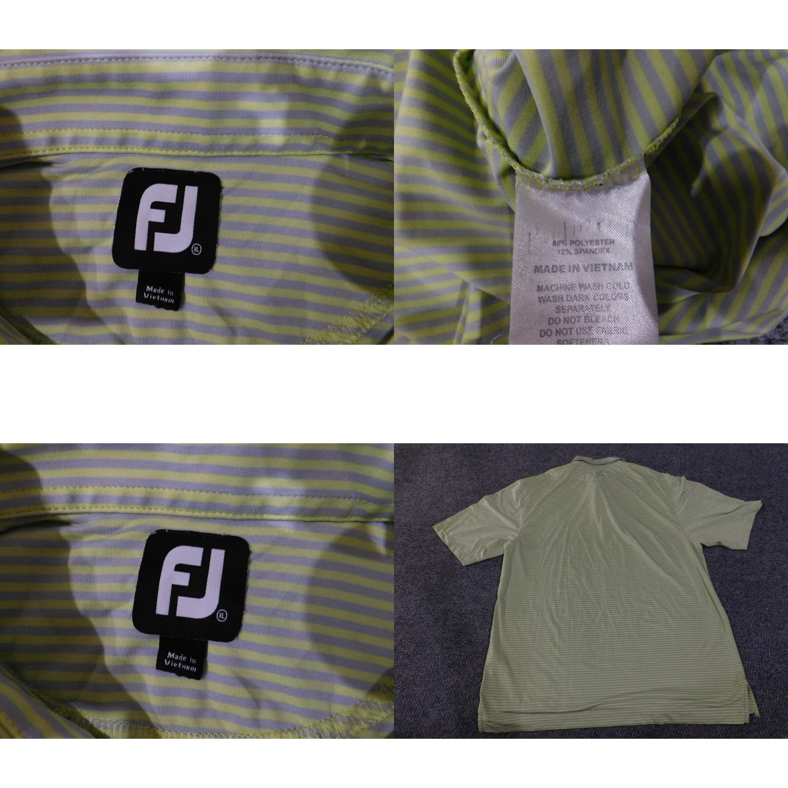 Footjoy FootJoy Polo Shirt Mens Large Green Striped Golf Geneva CC FJ Logo Performance-Activewear Casual Shirt Size US L / EU 52-54 / 3 - 8 Thumbnail