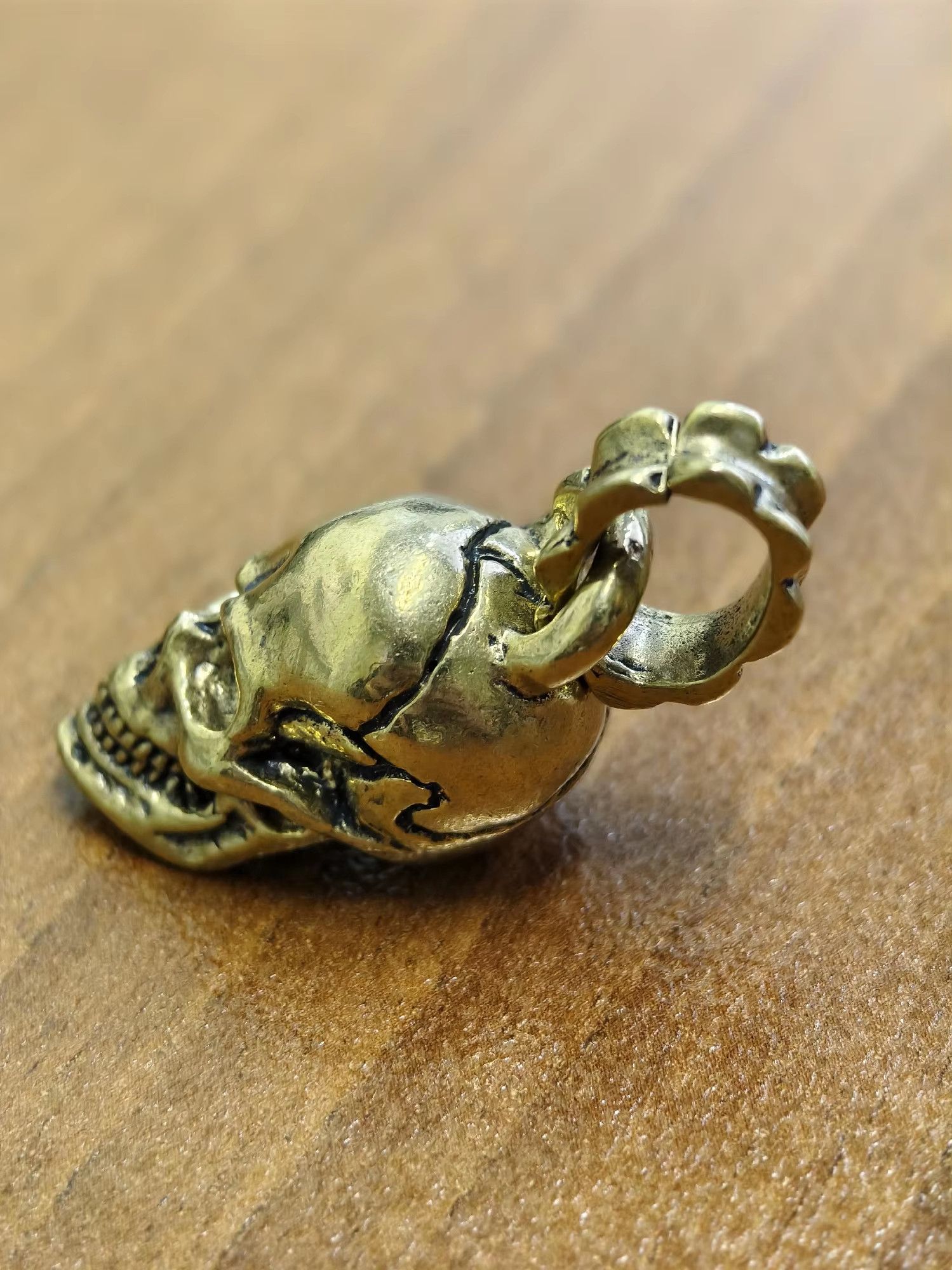 Other Skull Pendant Brass EDC Gift Accessories Keychain Keyring Size ONE SIZE - 7 Thumbnail