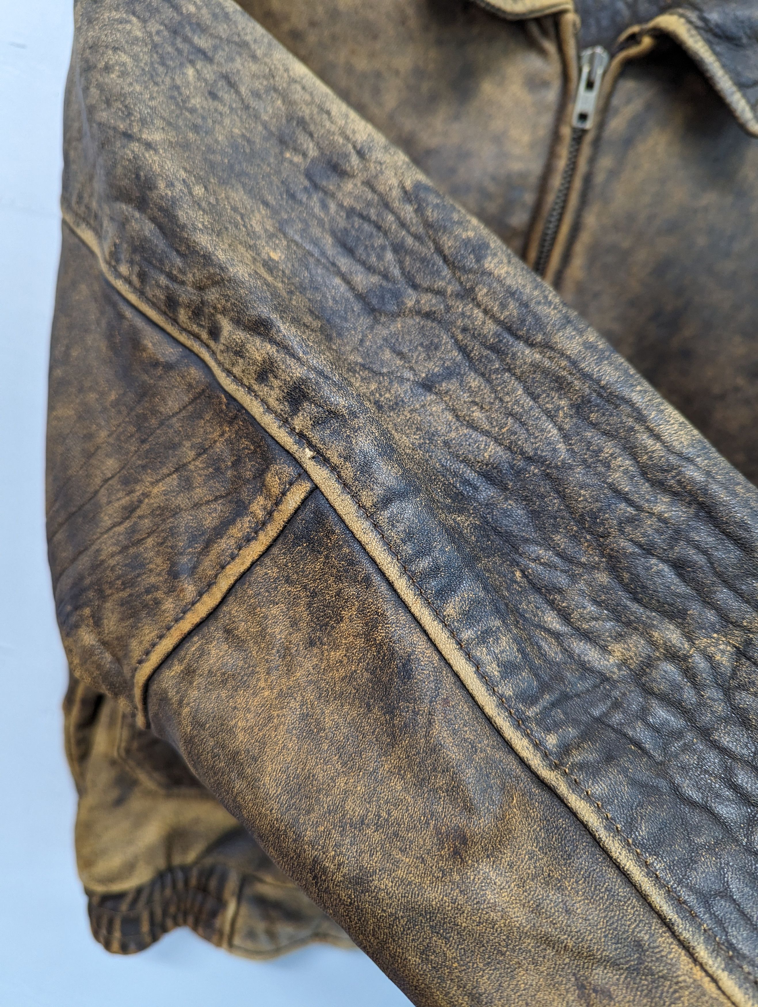 Vintage 🔥Vintage Unbrand Patina Distressed Leather Jacket Size US M / EU 48-50 / 2 - 11 Thumbnail